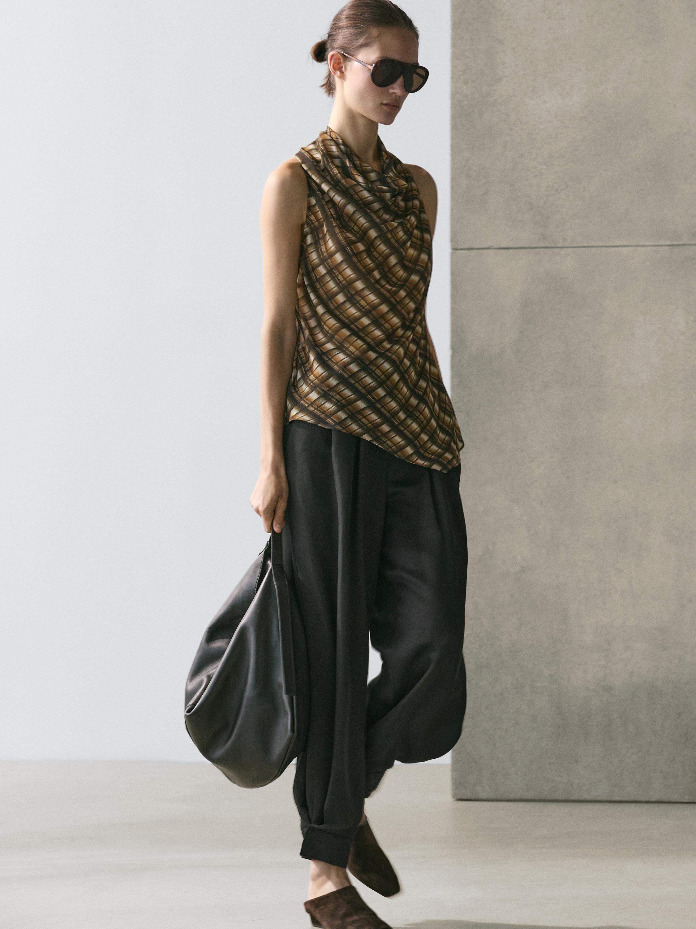 Flowing draped top — MUSTARD YELLOW