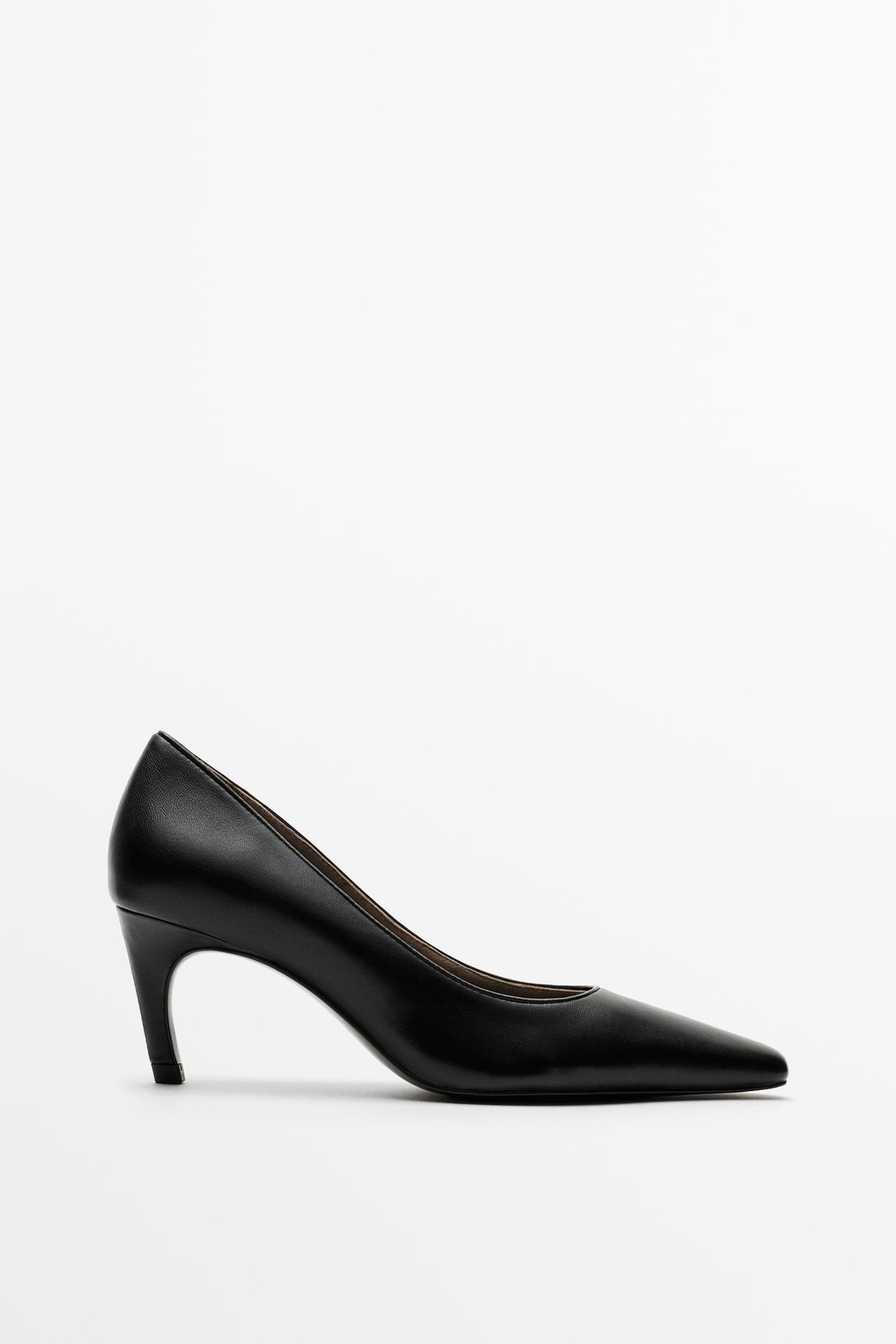 Leather high-heel shoe — BLACK