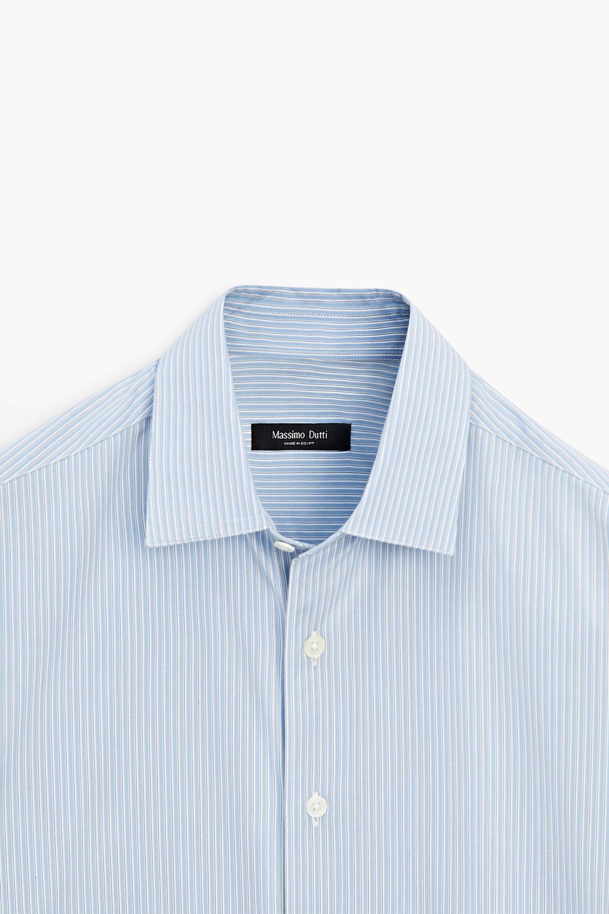 100% cotton poplin regular fit shirt — SKY BLUE