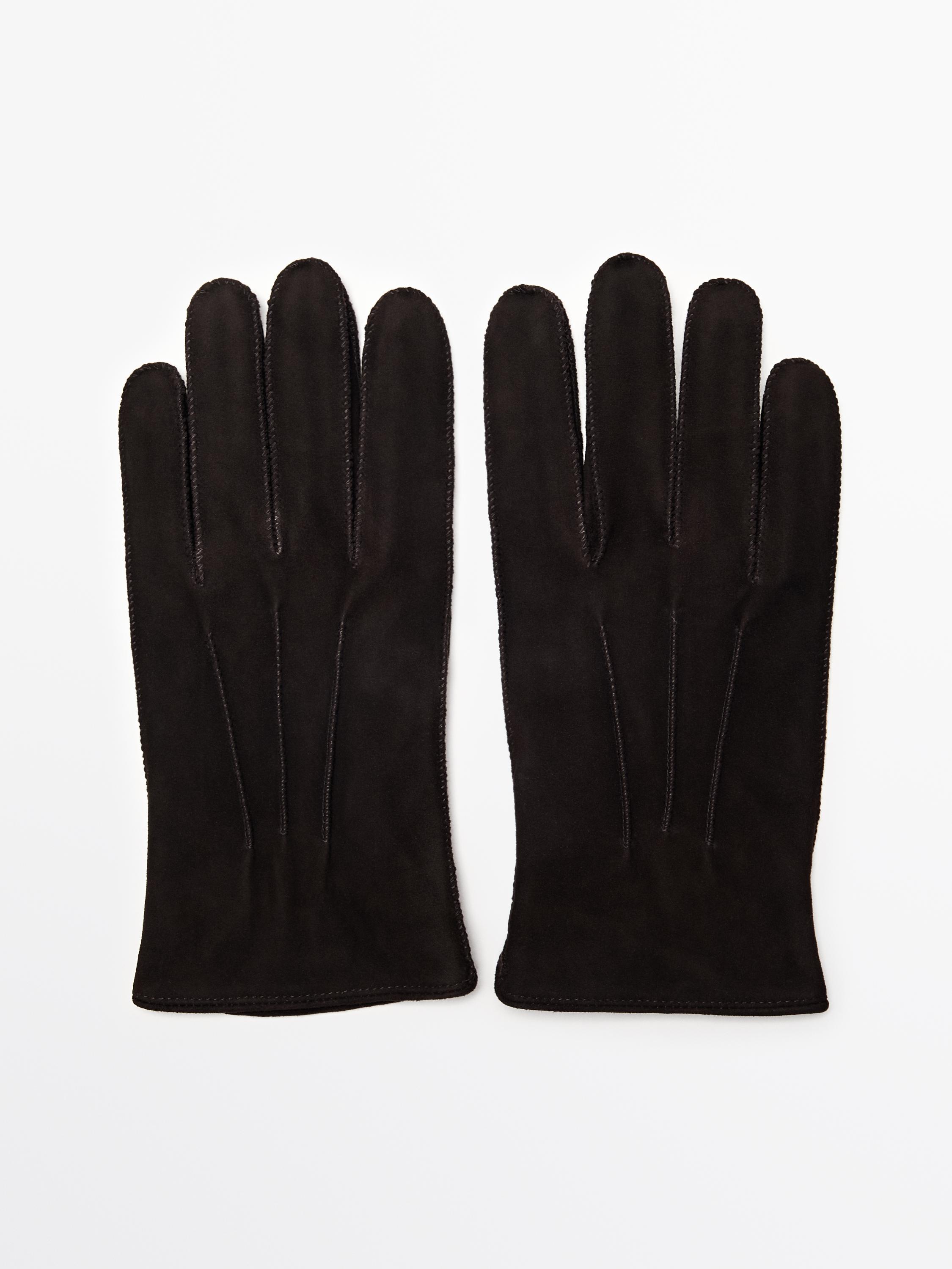 Goatskin gloves with suede finish