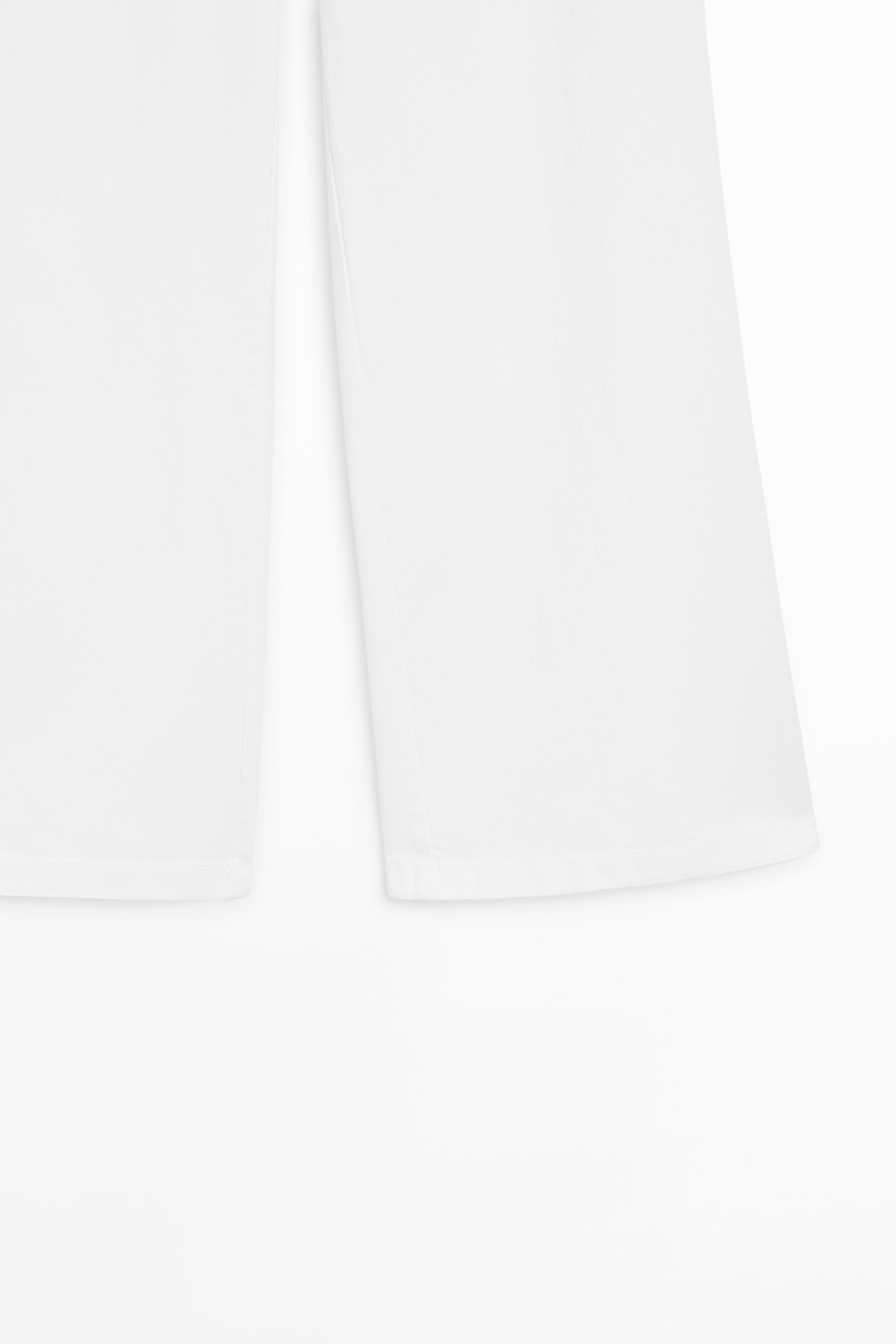 High-waist palazzo jeans — WHITE