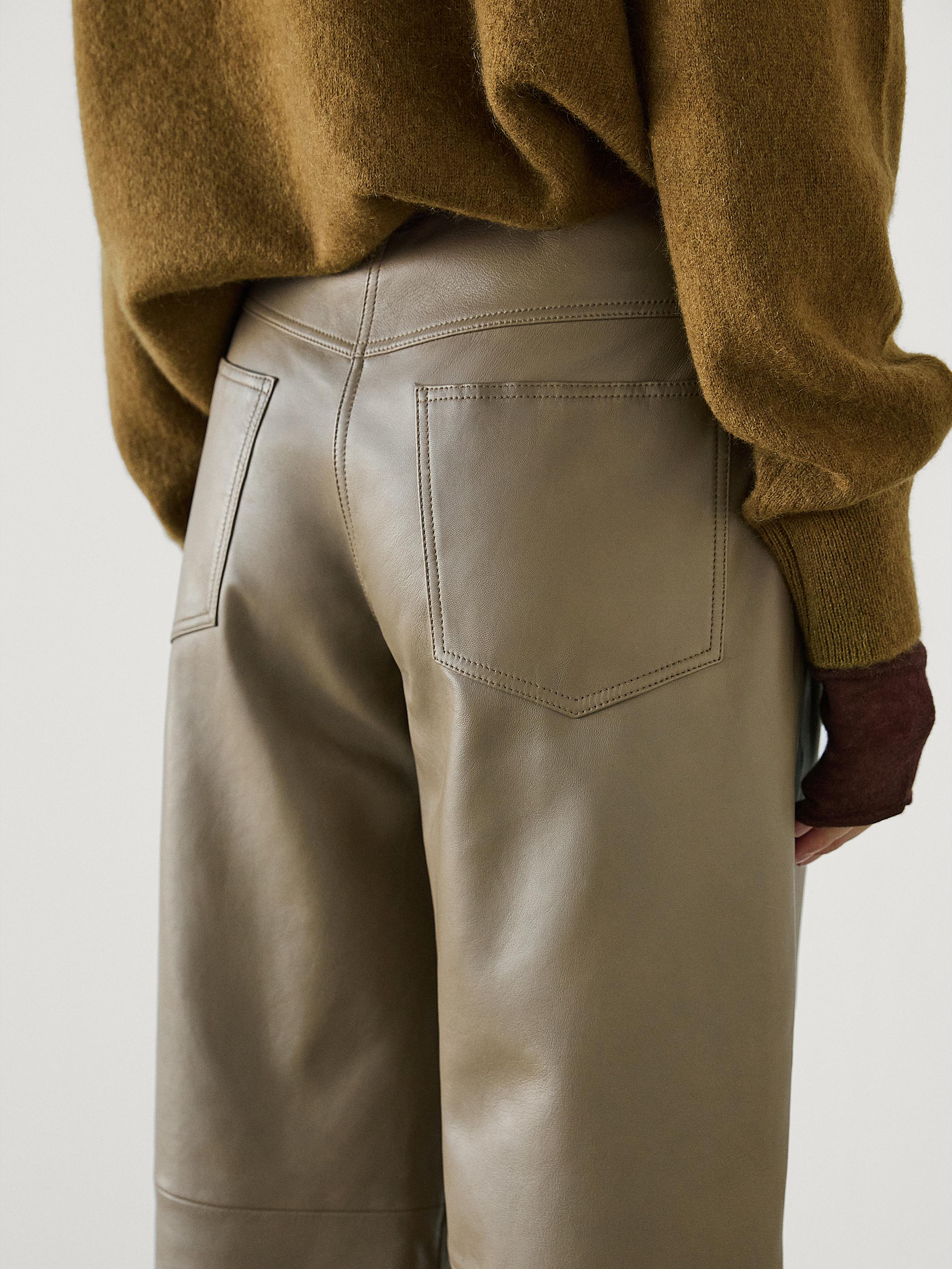 Women s leather trousers Massimo Dutti