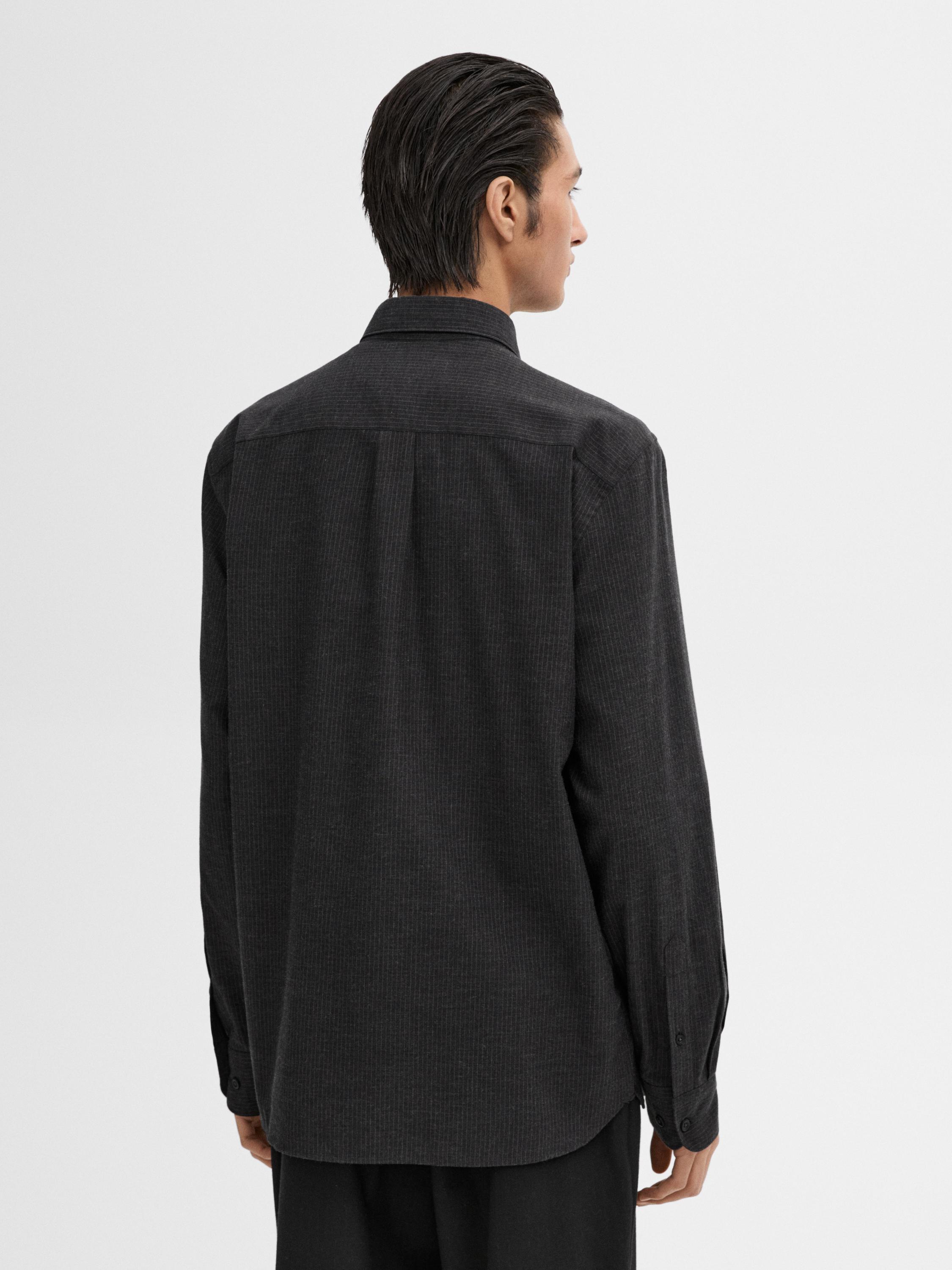 100% cotton regular fit micro-striped shirt