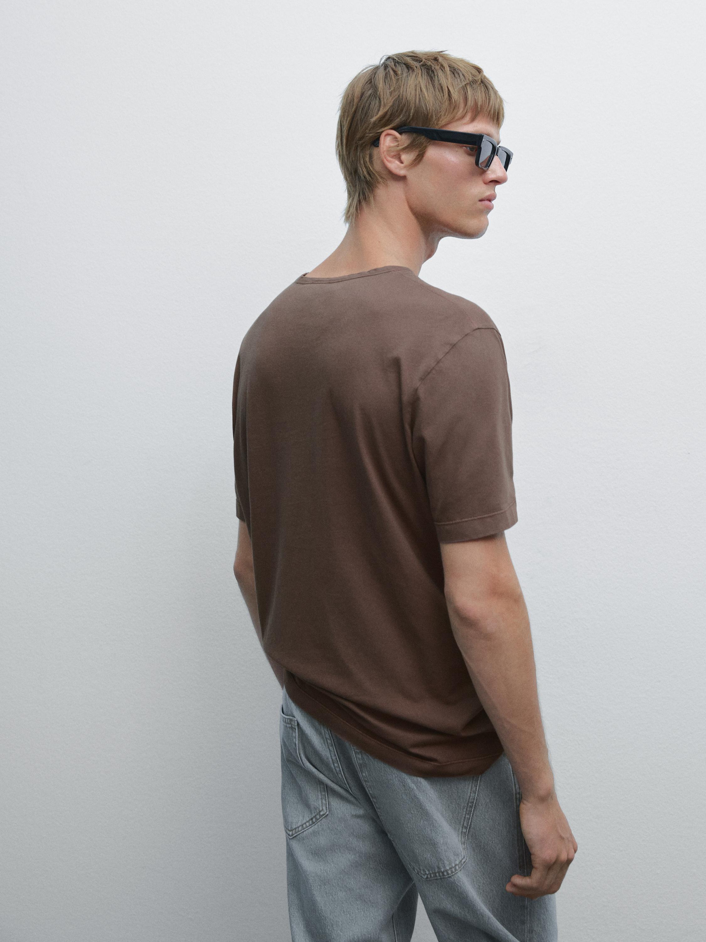 Distressed-effect short sleeve T-shirt