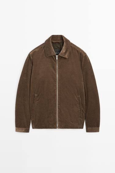 Corduroy jacket with zip — BEIGE 2