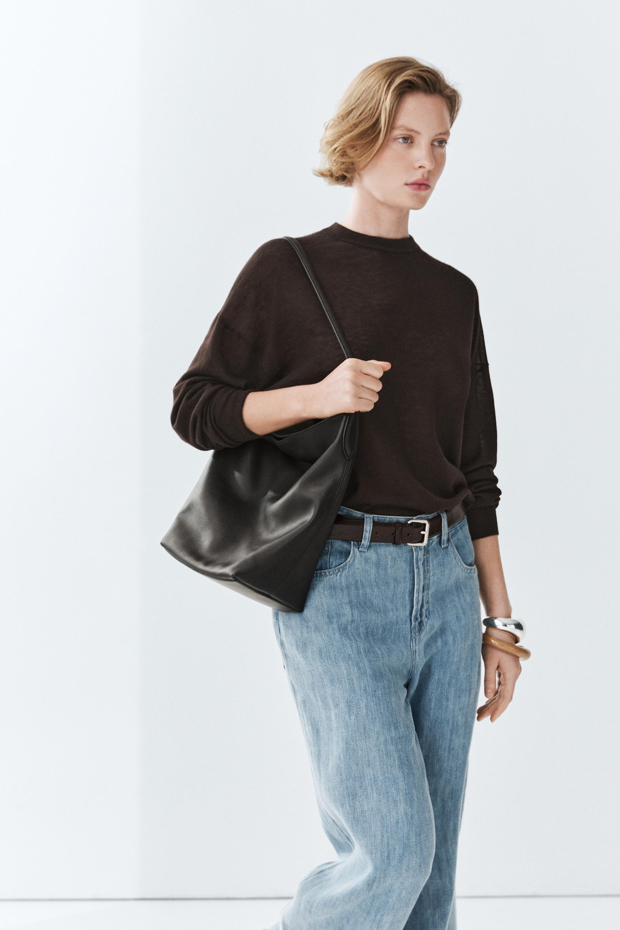 Oversize wool blend knit sweater