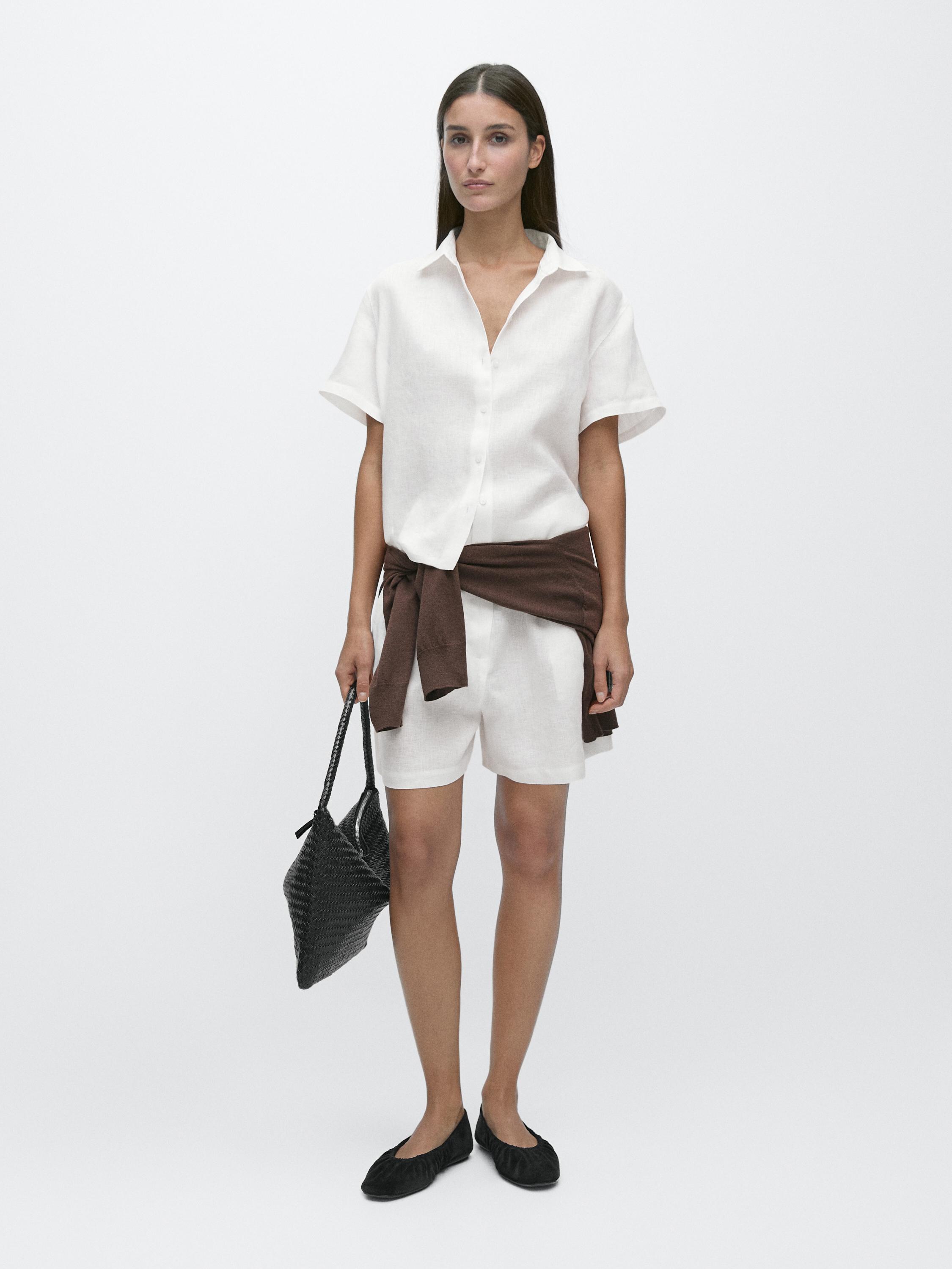 100% linen short sleeve shirt