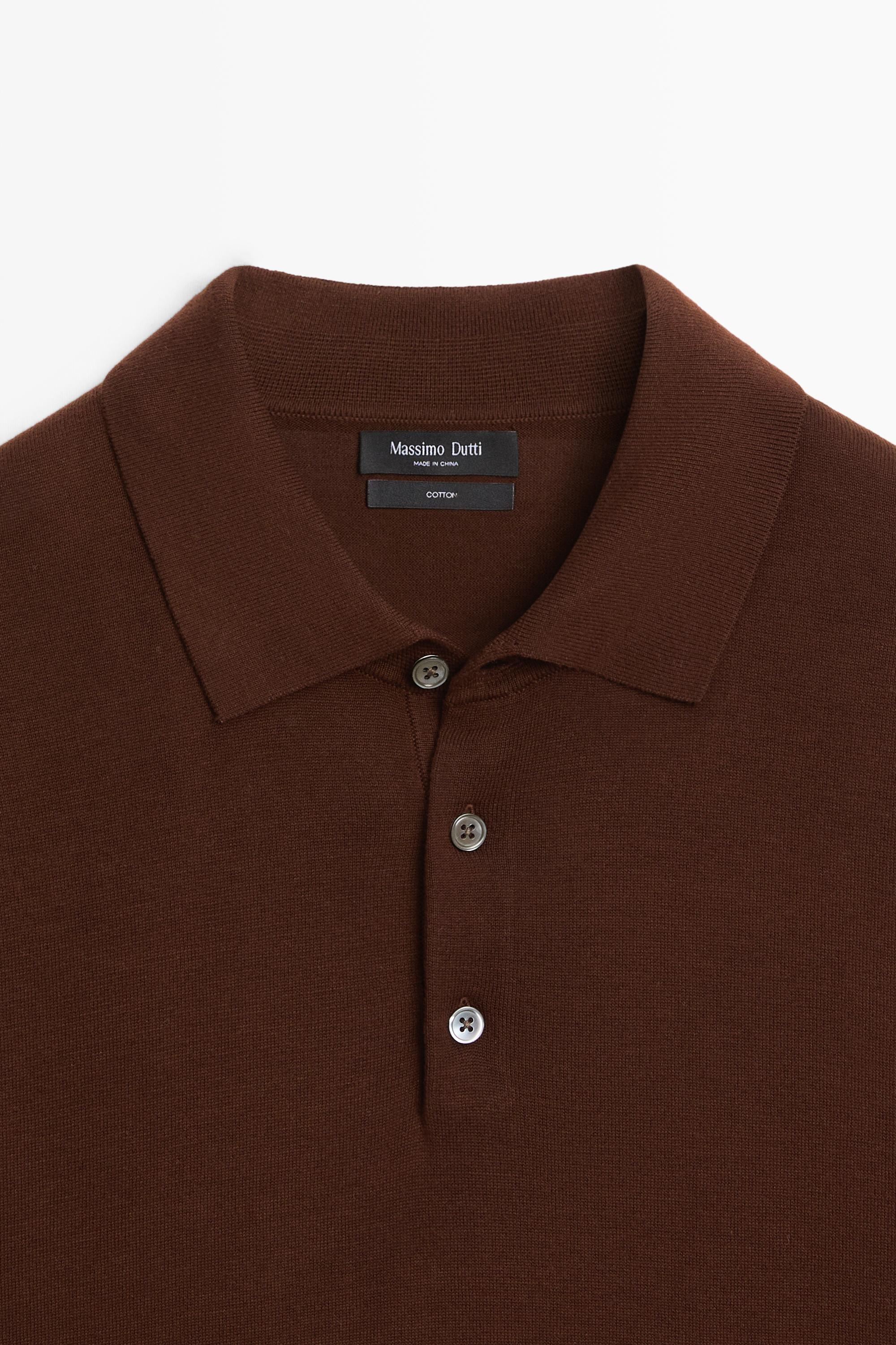 Suéter polo de punto 100% algodón