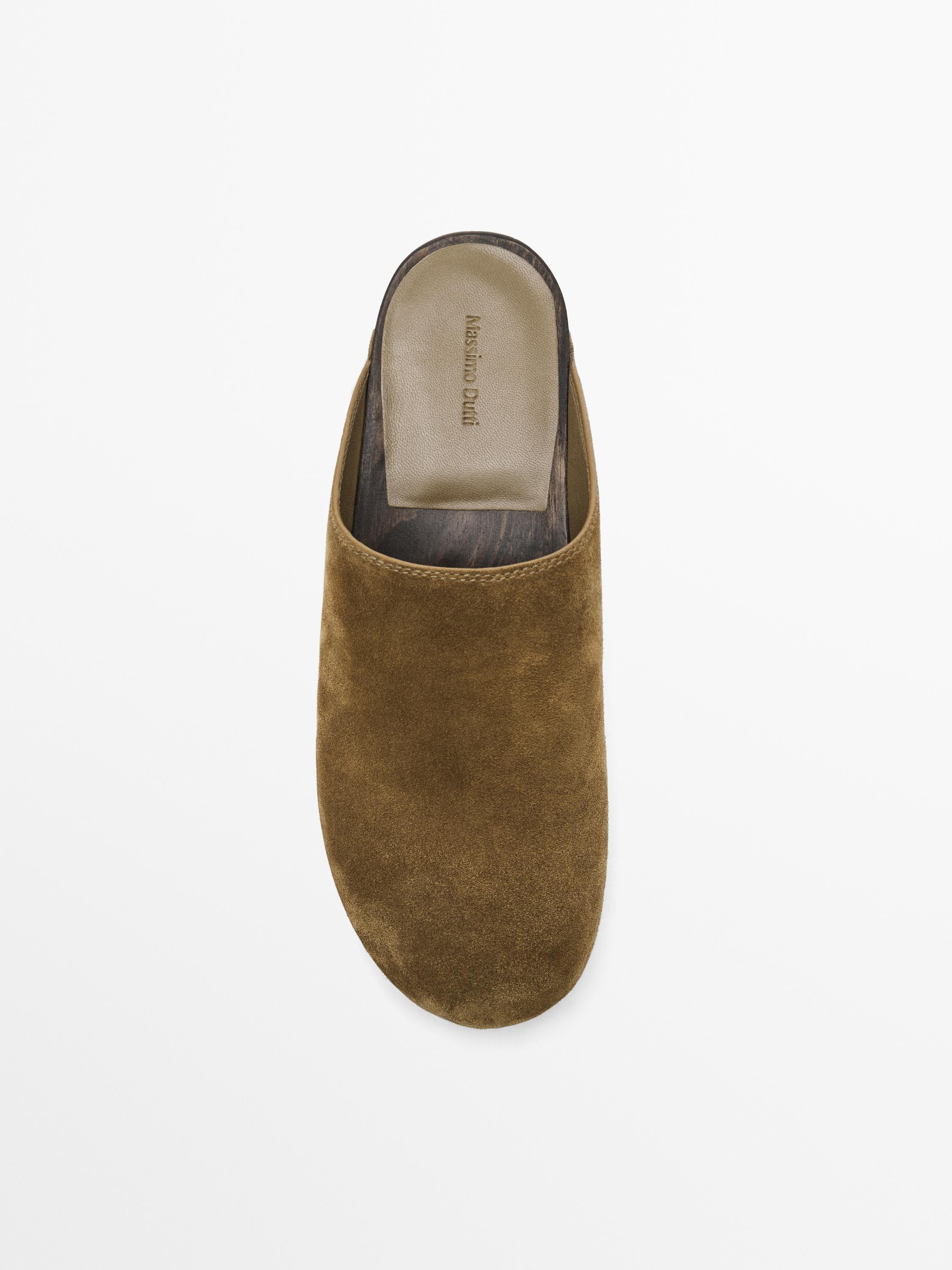 Split-leather slippers
