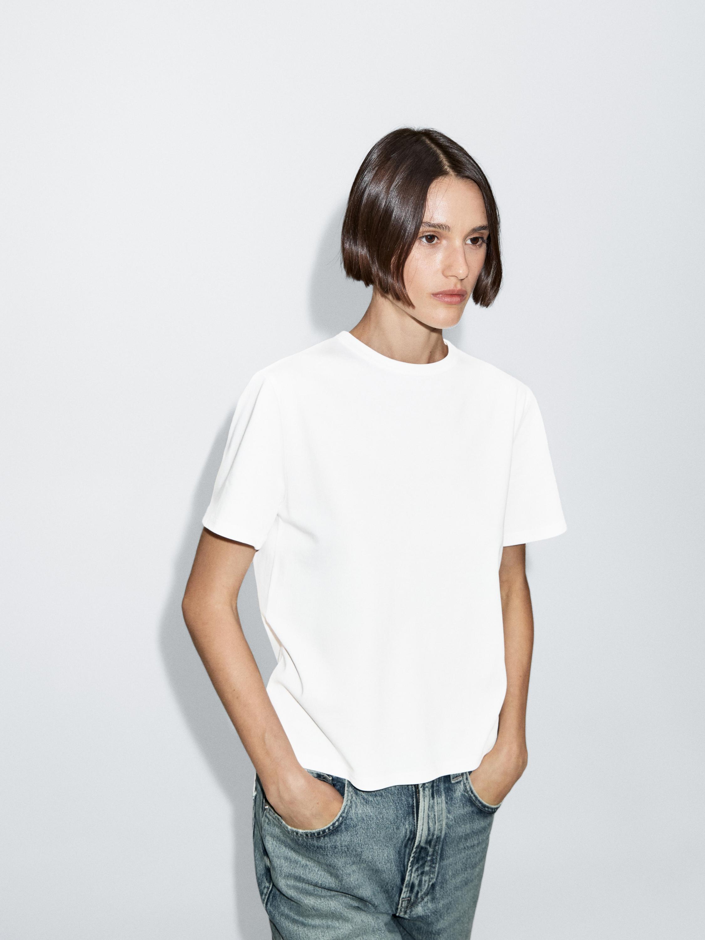 Short sleeve cotton blend T-shirt