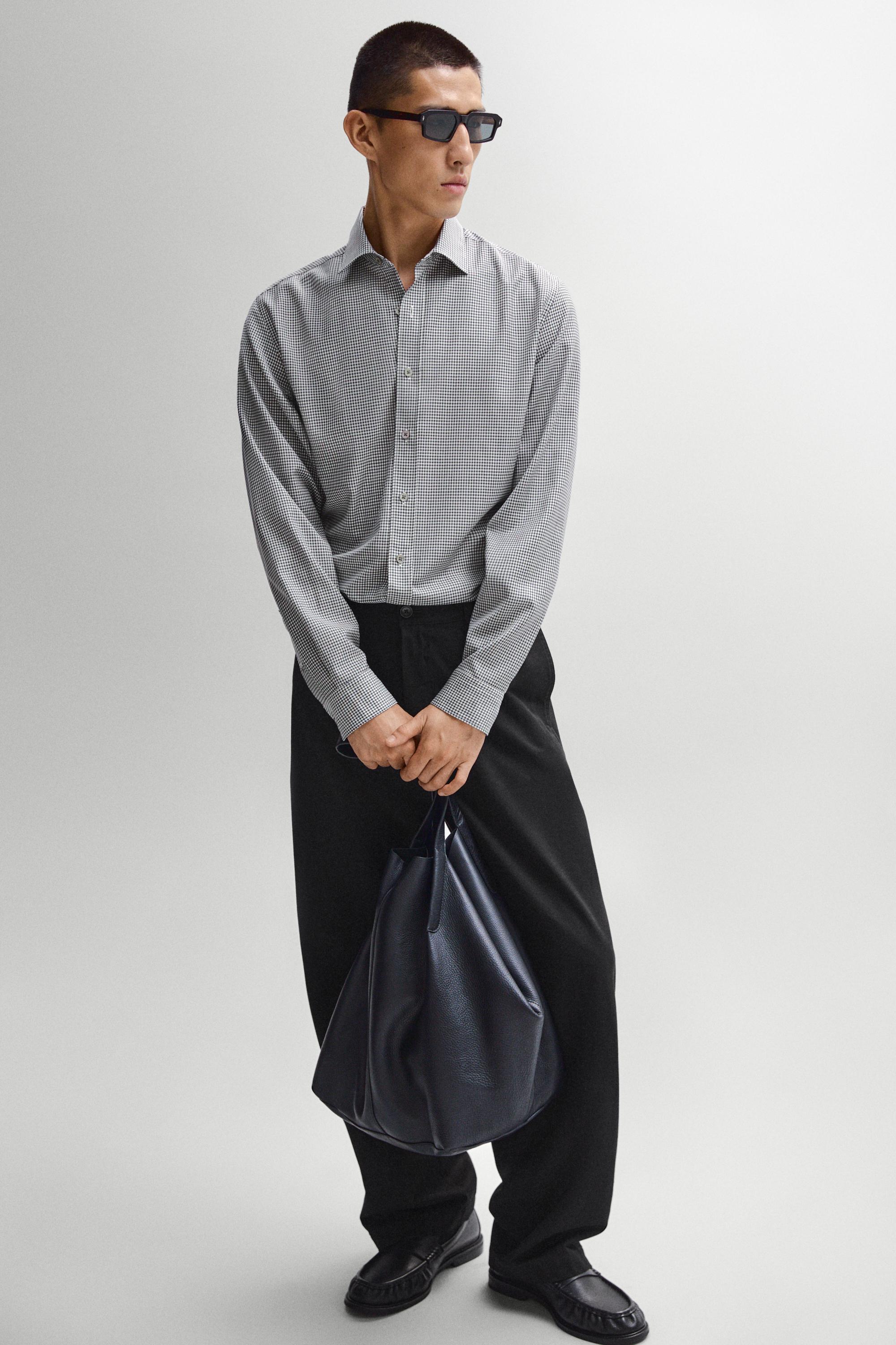 100% wool regular fit check shirt