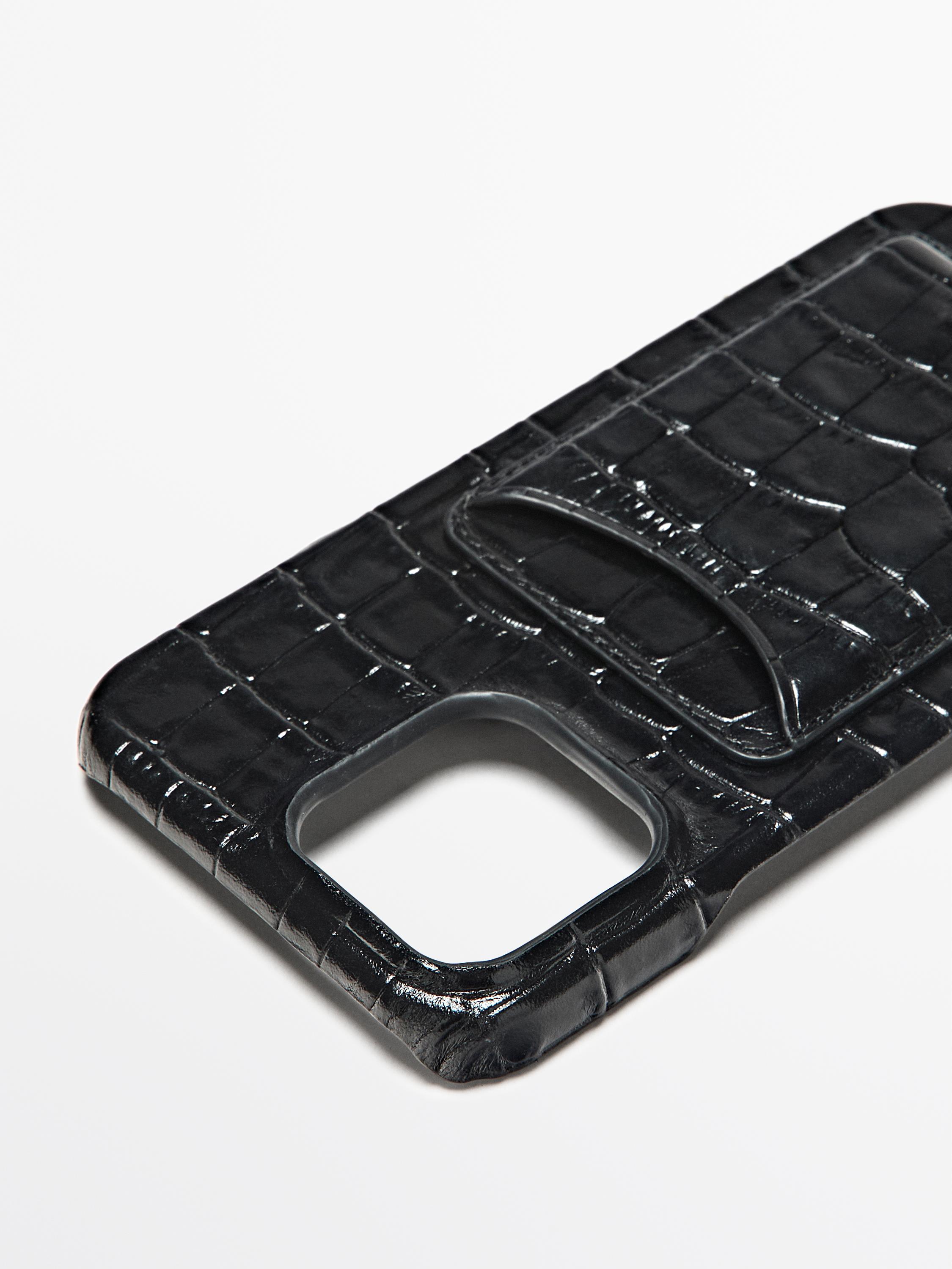 Nappa leather iPhone 16 Pro Max case — BLACK