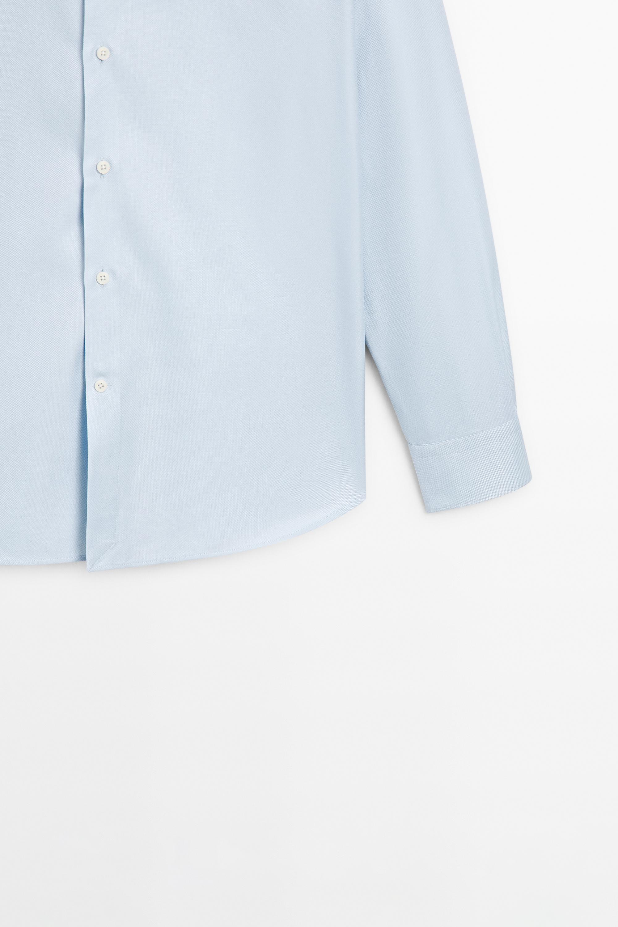 Slim fit 100% cotton Oxford shirt — SKY BLUE