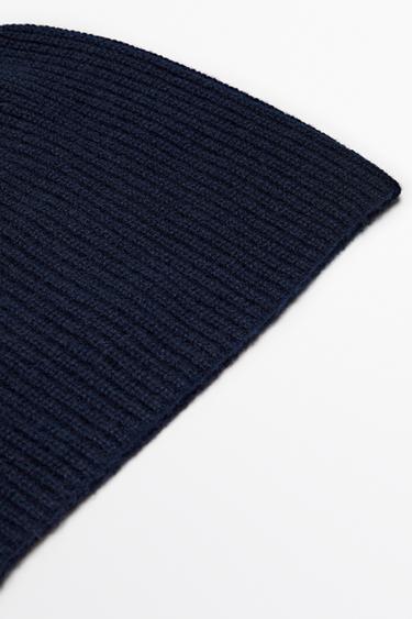 100% cashmere knit beanie — NAVY BLUE 3