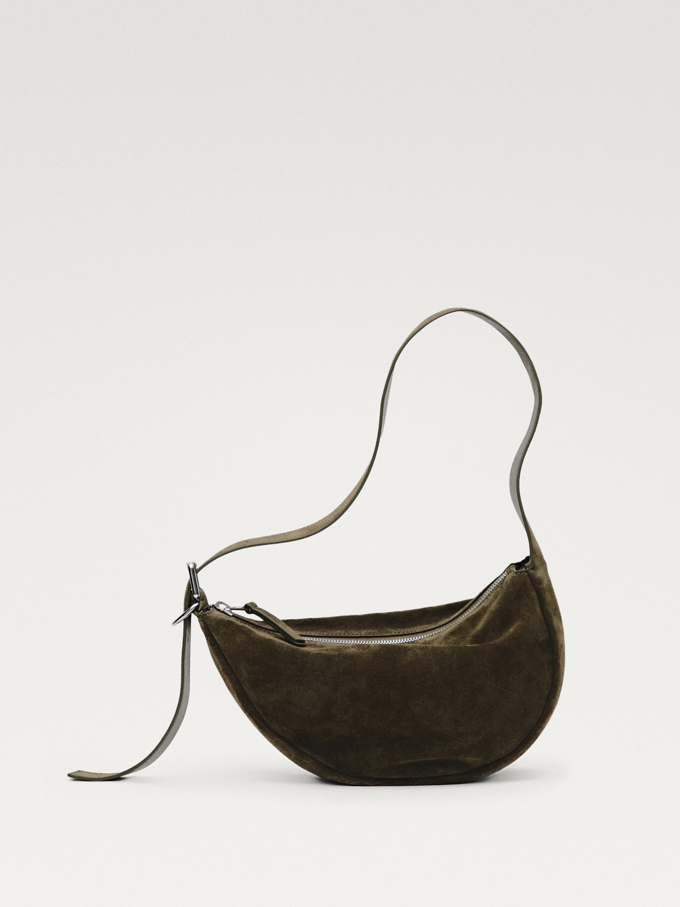 Split leather shoulder bag