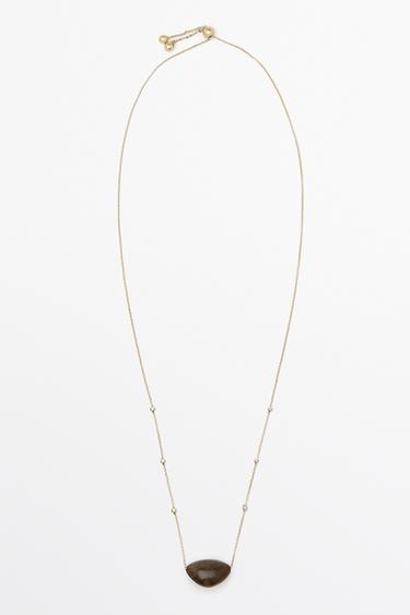 Long necklace with irregular gem chain — GOLDEN 1