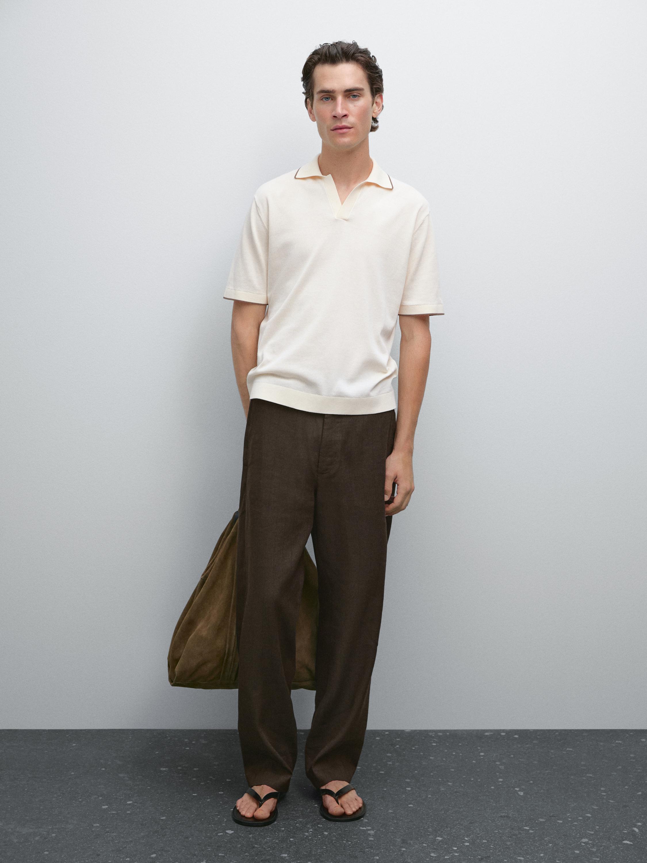 Polo en maille détail contrastant