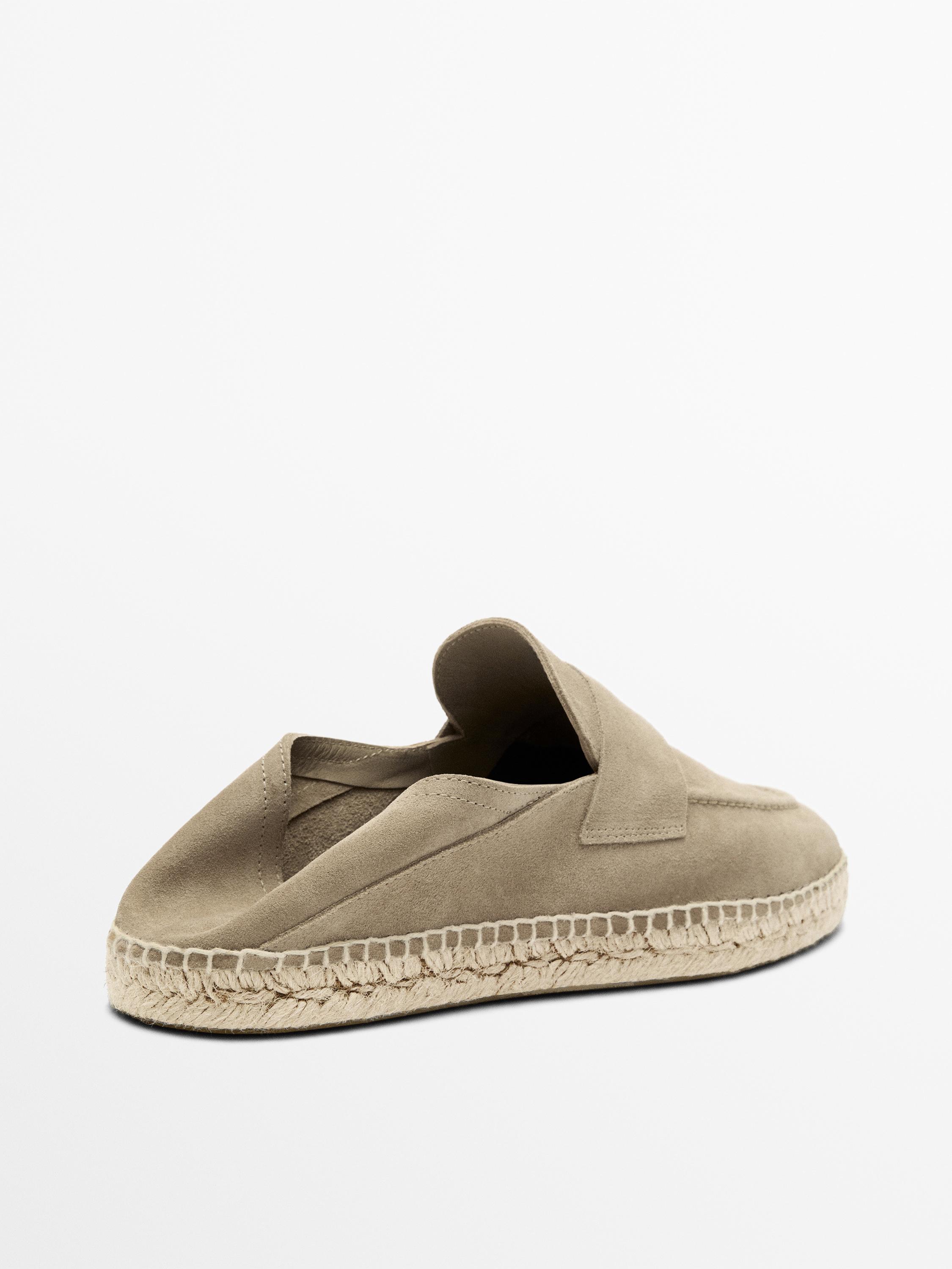 Split suede leather espadrille with piece — SAND (alternate view)