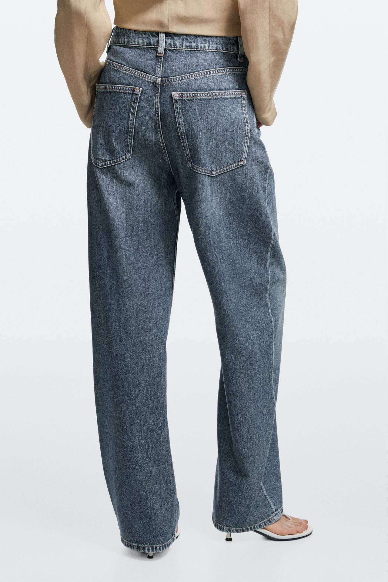 Mid-waist barrel fit jeans — MEDIUM BLUE