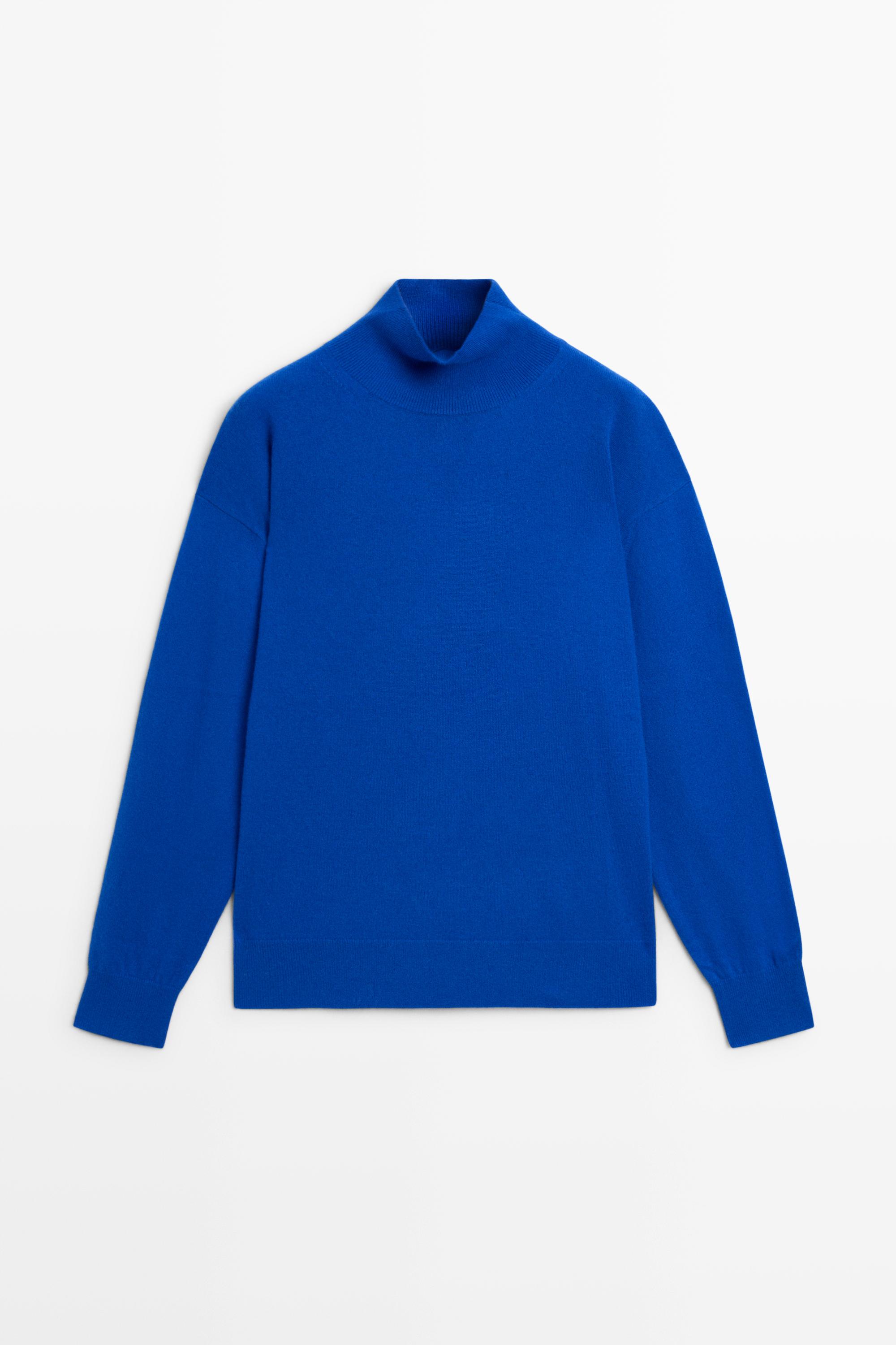 Massimo Dutti %100 kaşmir dik yaka triko kazak görsel 5