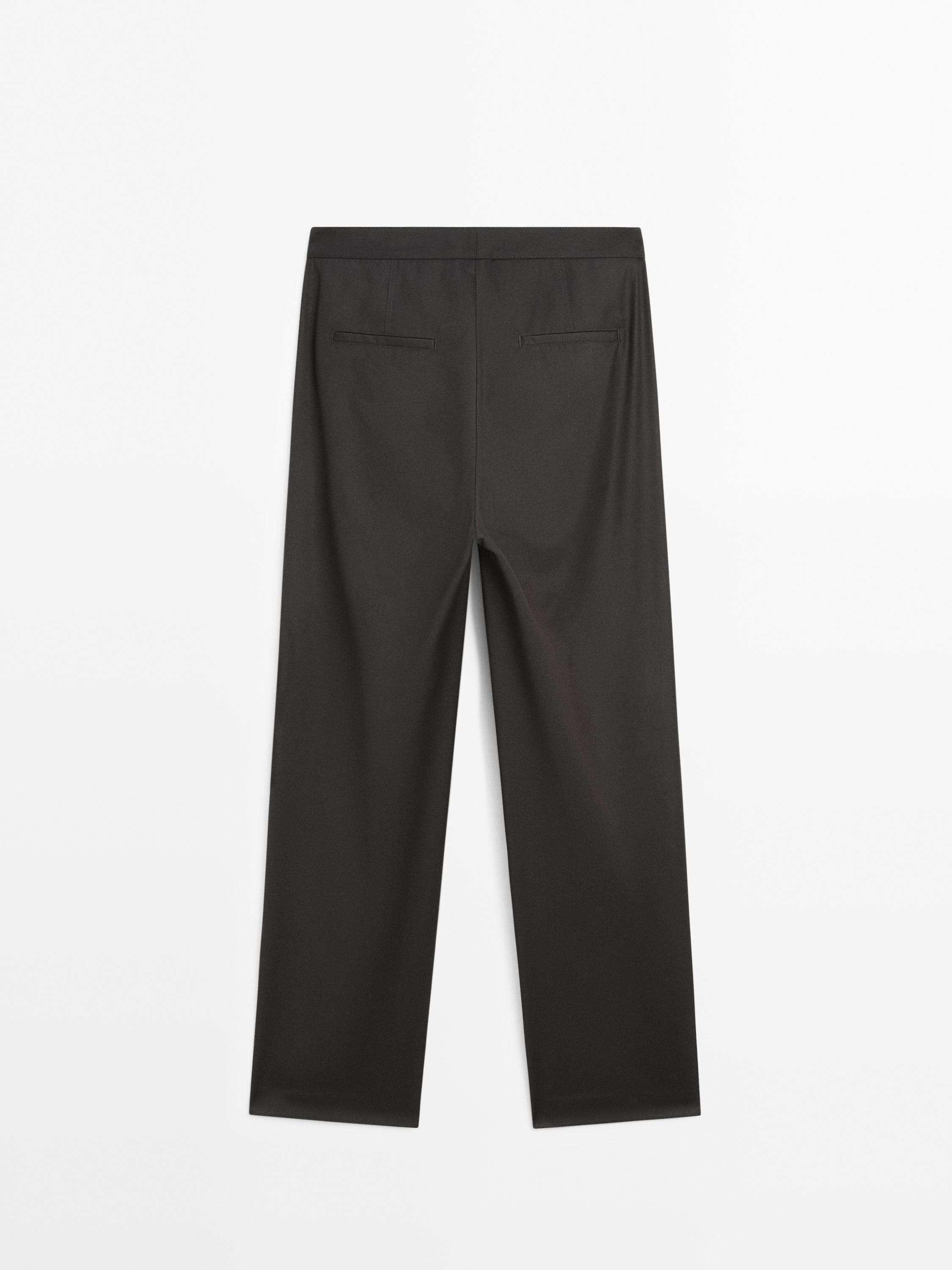 Flowing low-rise straight-leg trousers