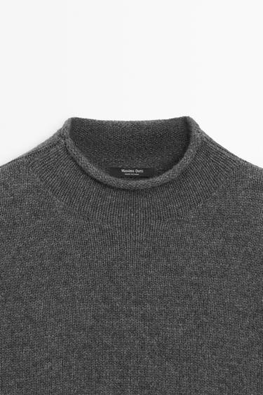 100% wool oversize knit sweater — DARK GREY 9