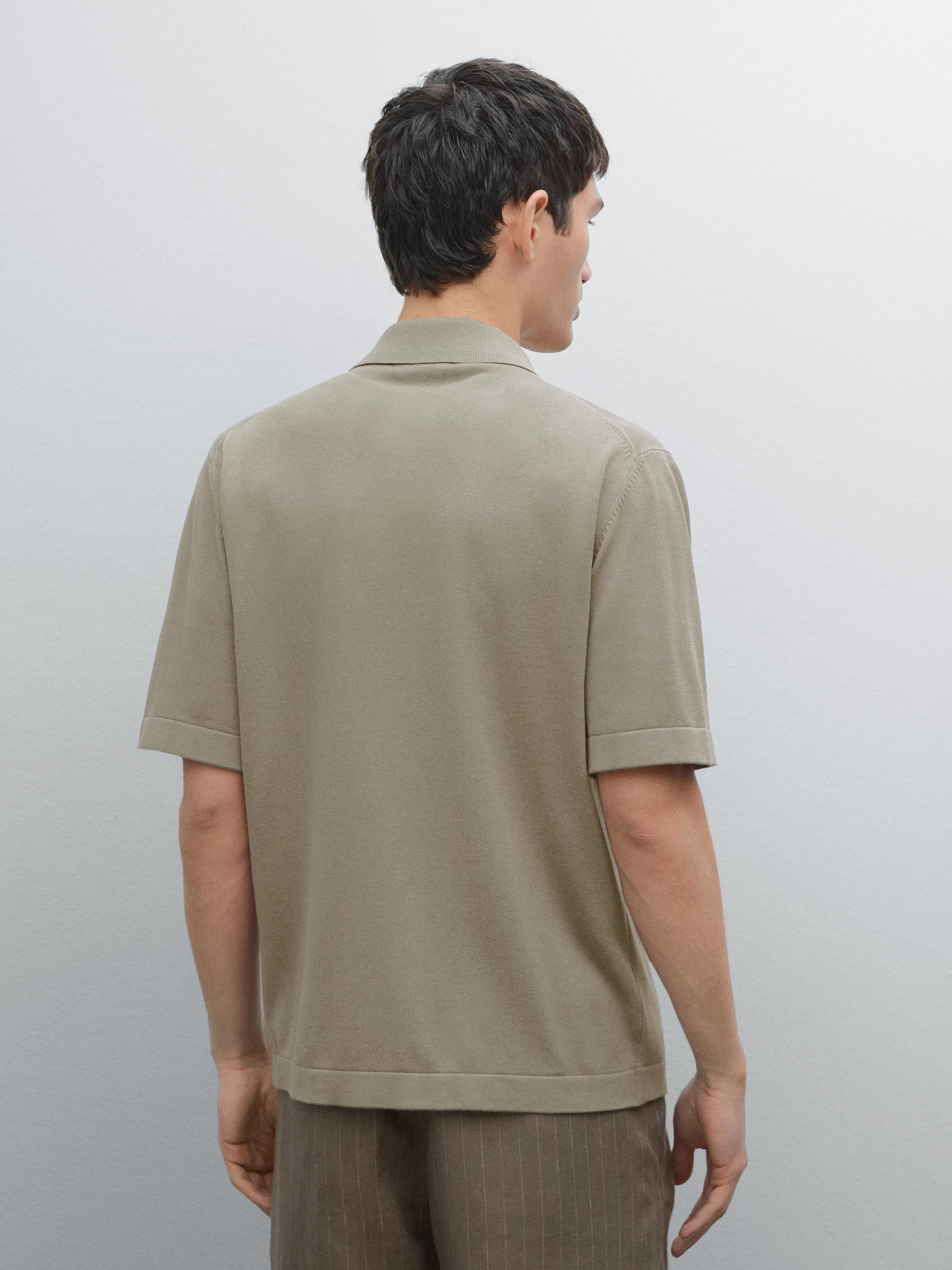 Short sleeve cotton blend cardigan