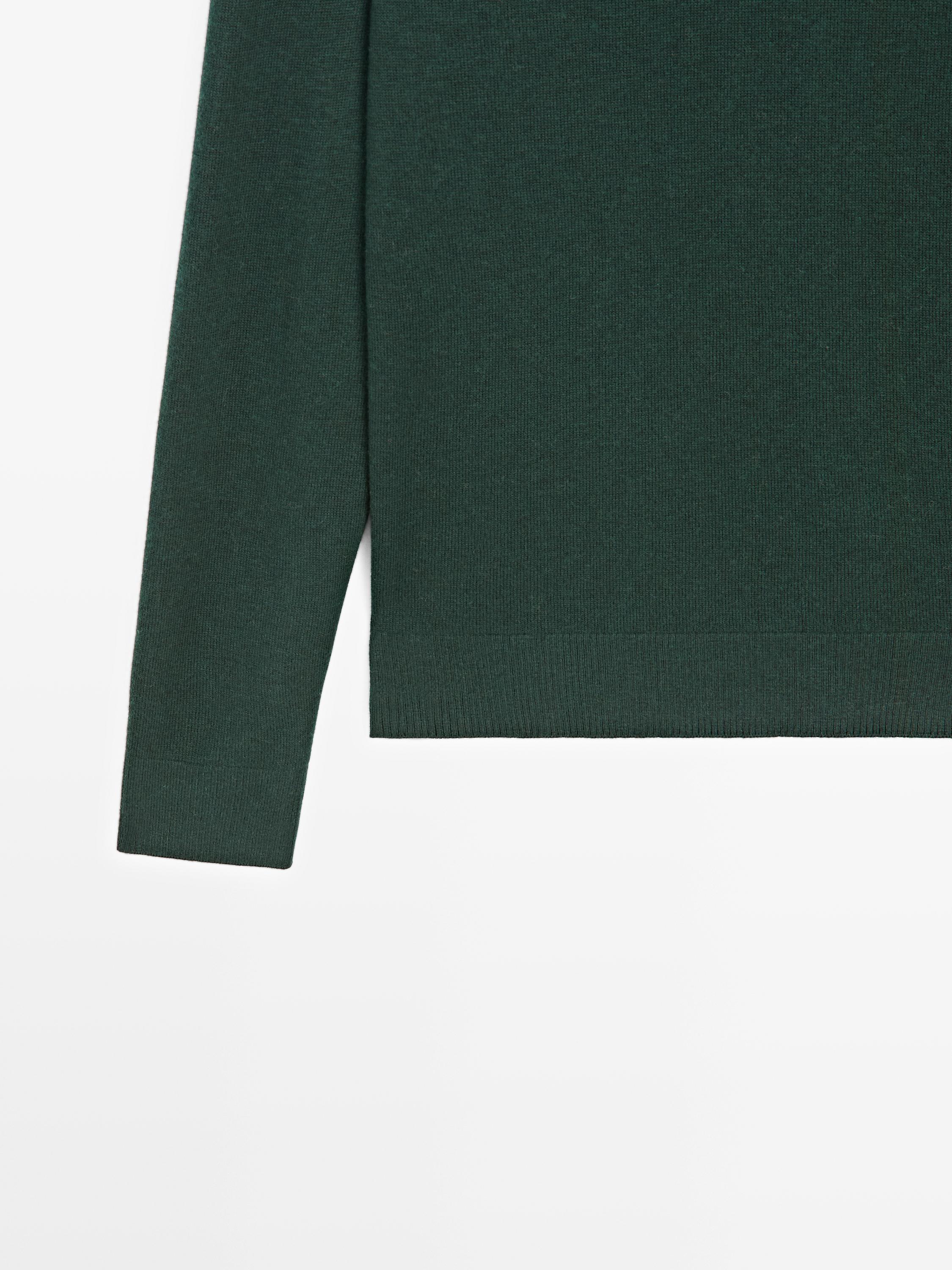 Knit cotton and wool sweater with crew neck — BOTTLE