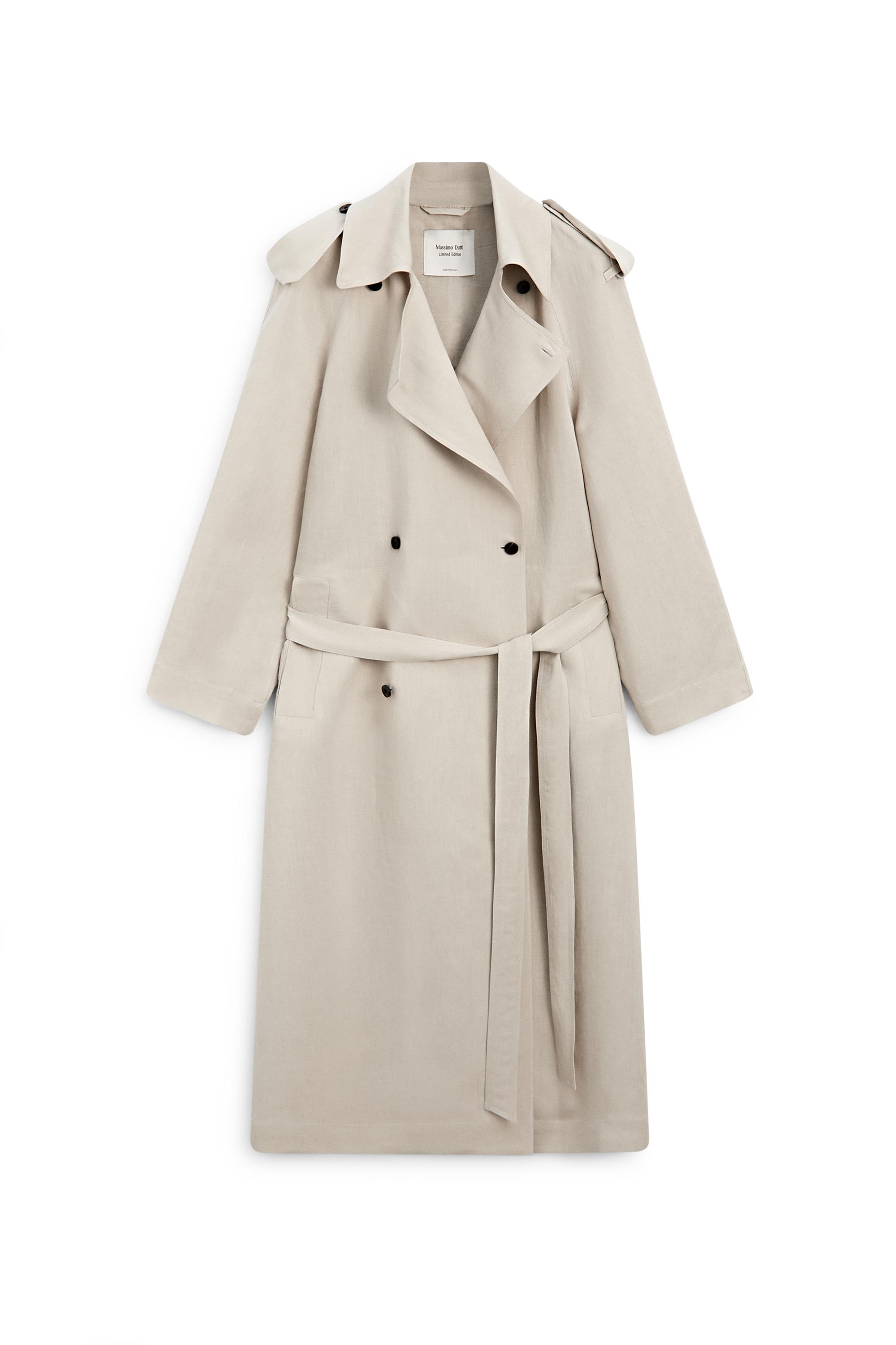 Oversize linen blend trench coat - LIMITED EDITION — SAND