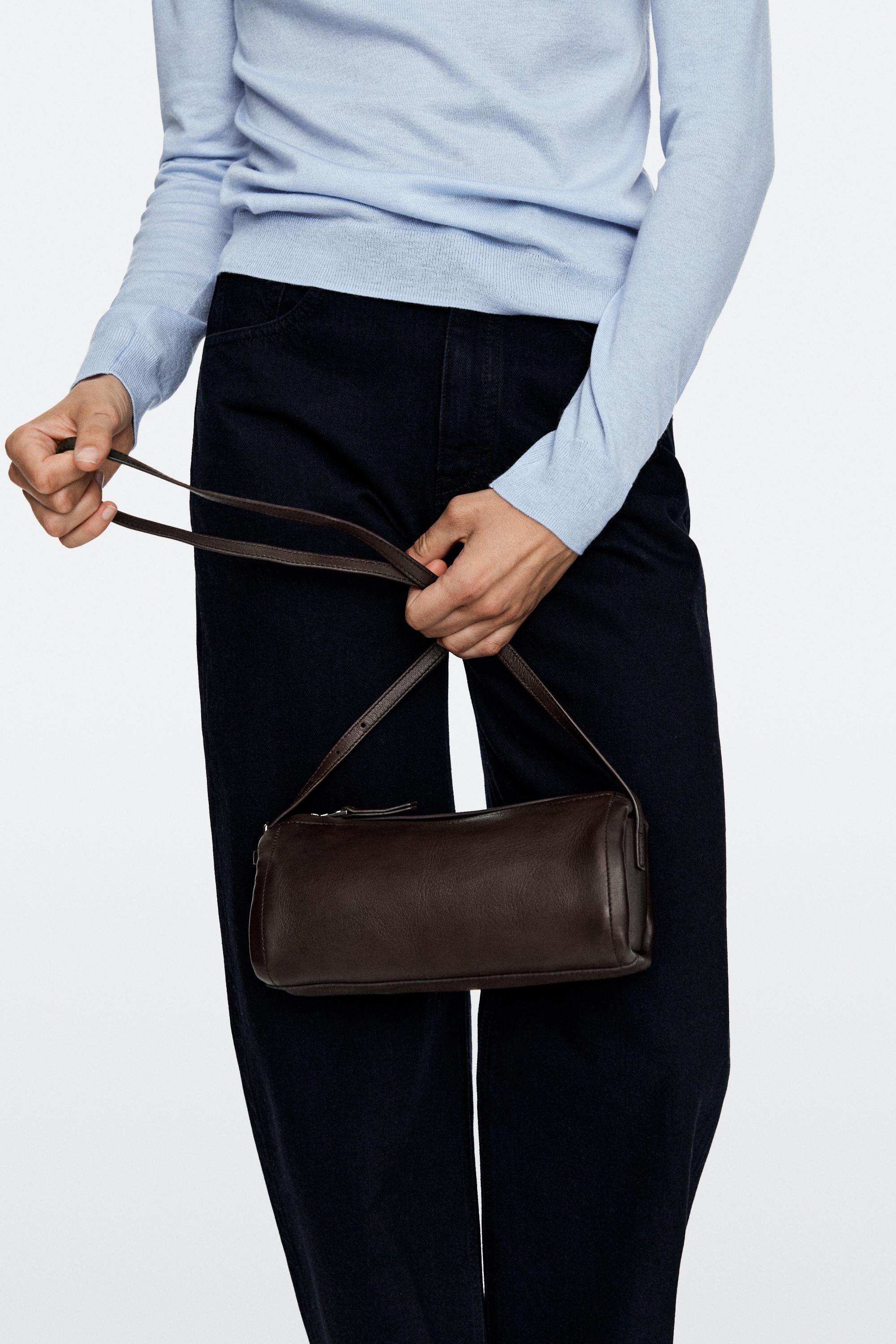 Nappa leather crossbody bag — BROWN