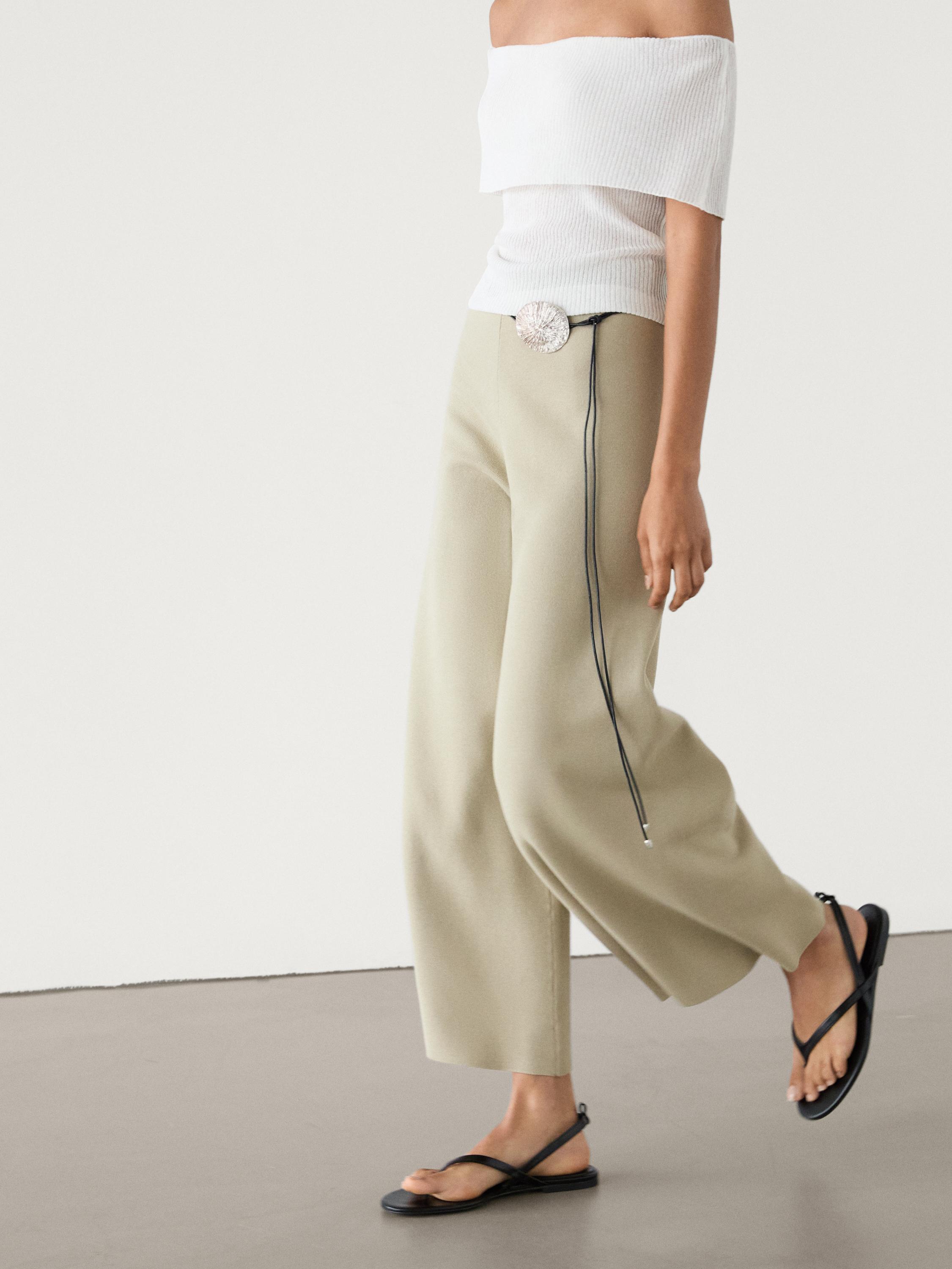 Pantalon wide leg en maille Milano