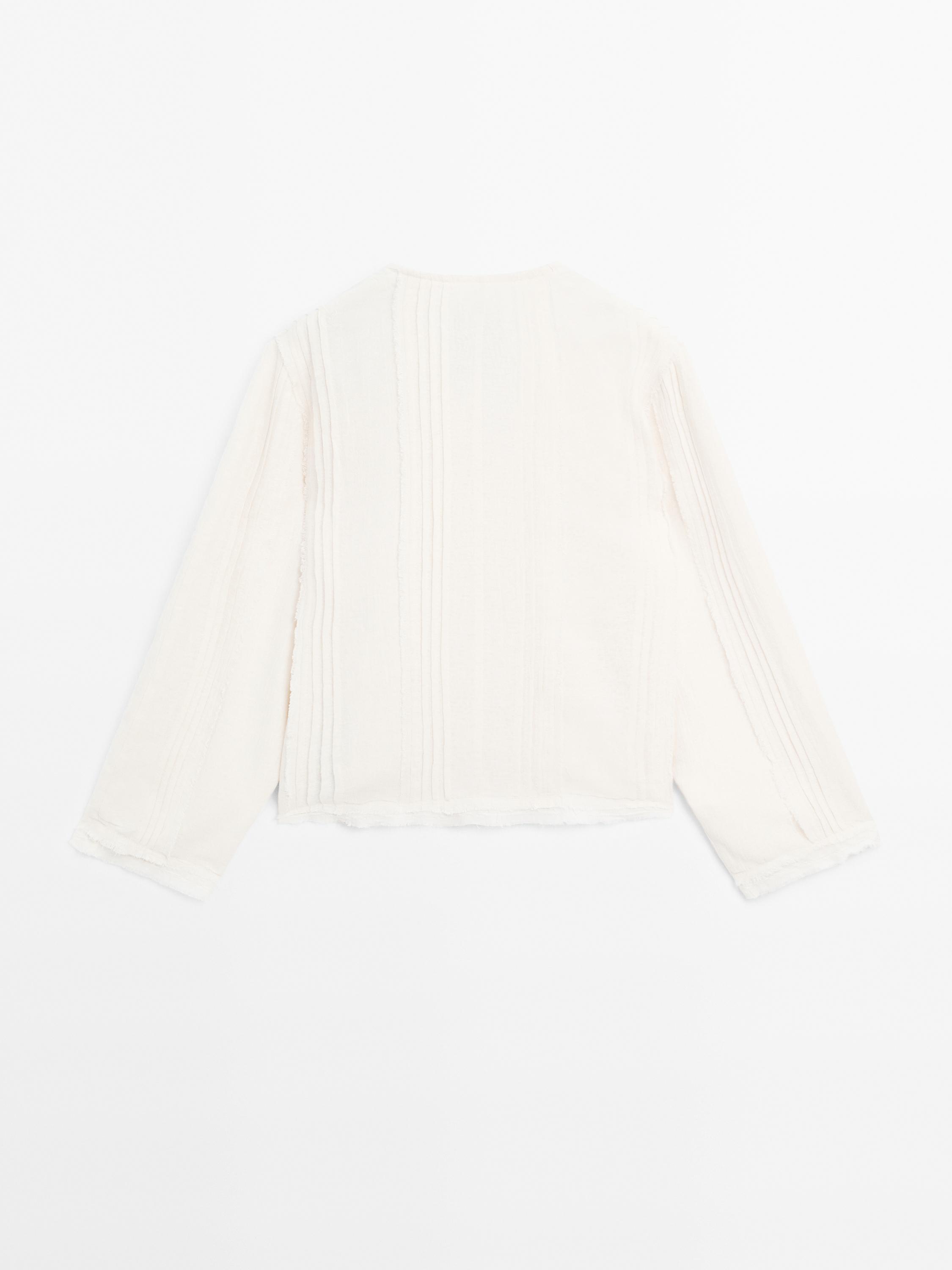 Cotton blend blouse with embroidery