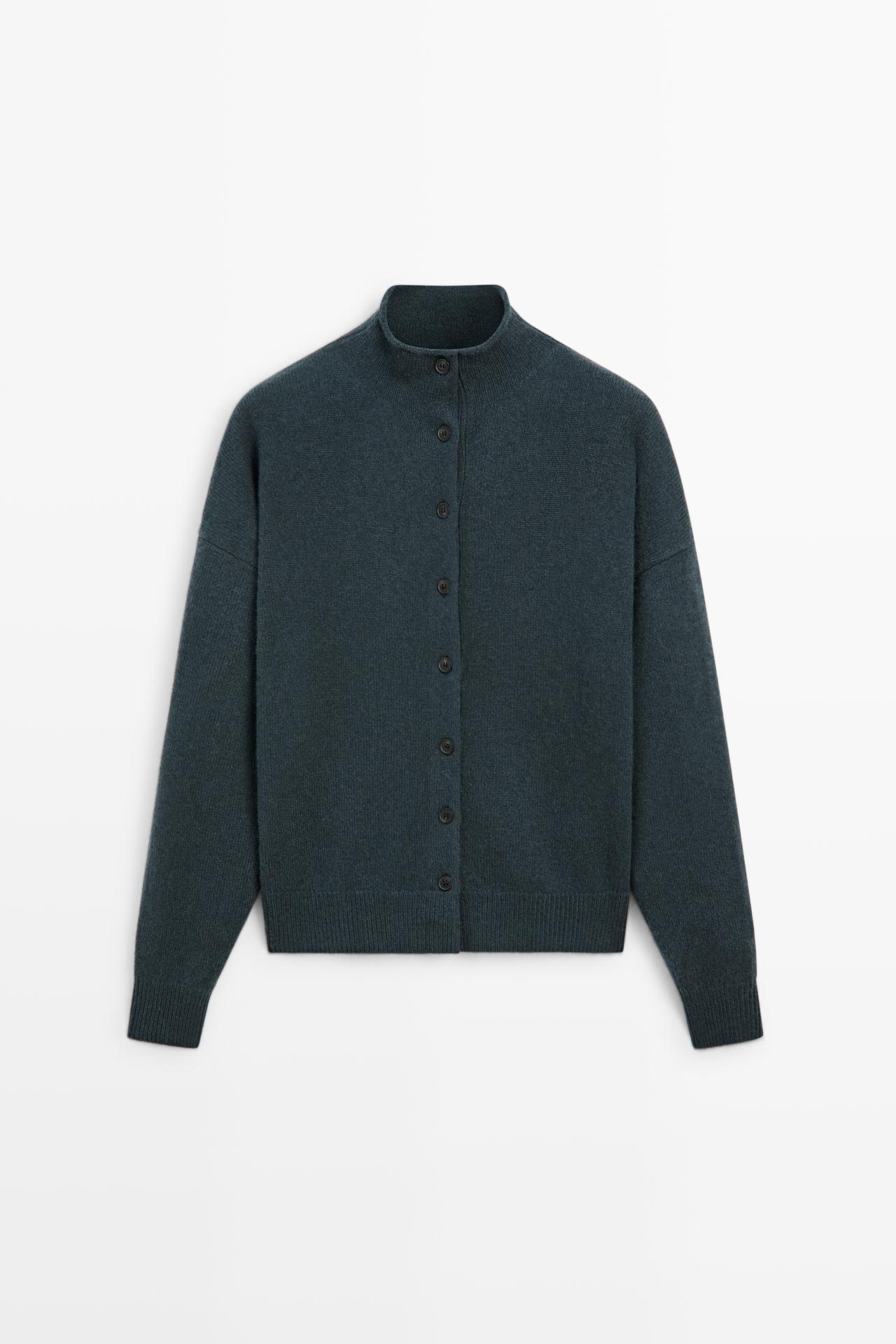 100% cashmere knit cardigan — PETROLEUM