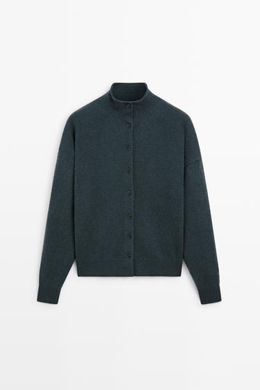 100% cashmere knit cardigan — PETROLEUM 2