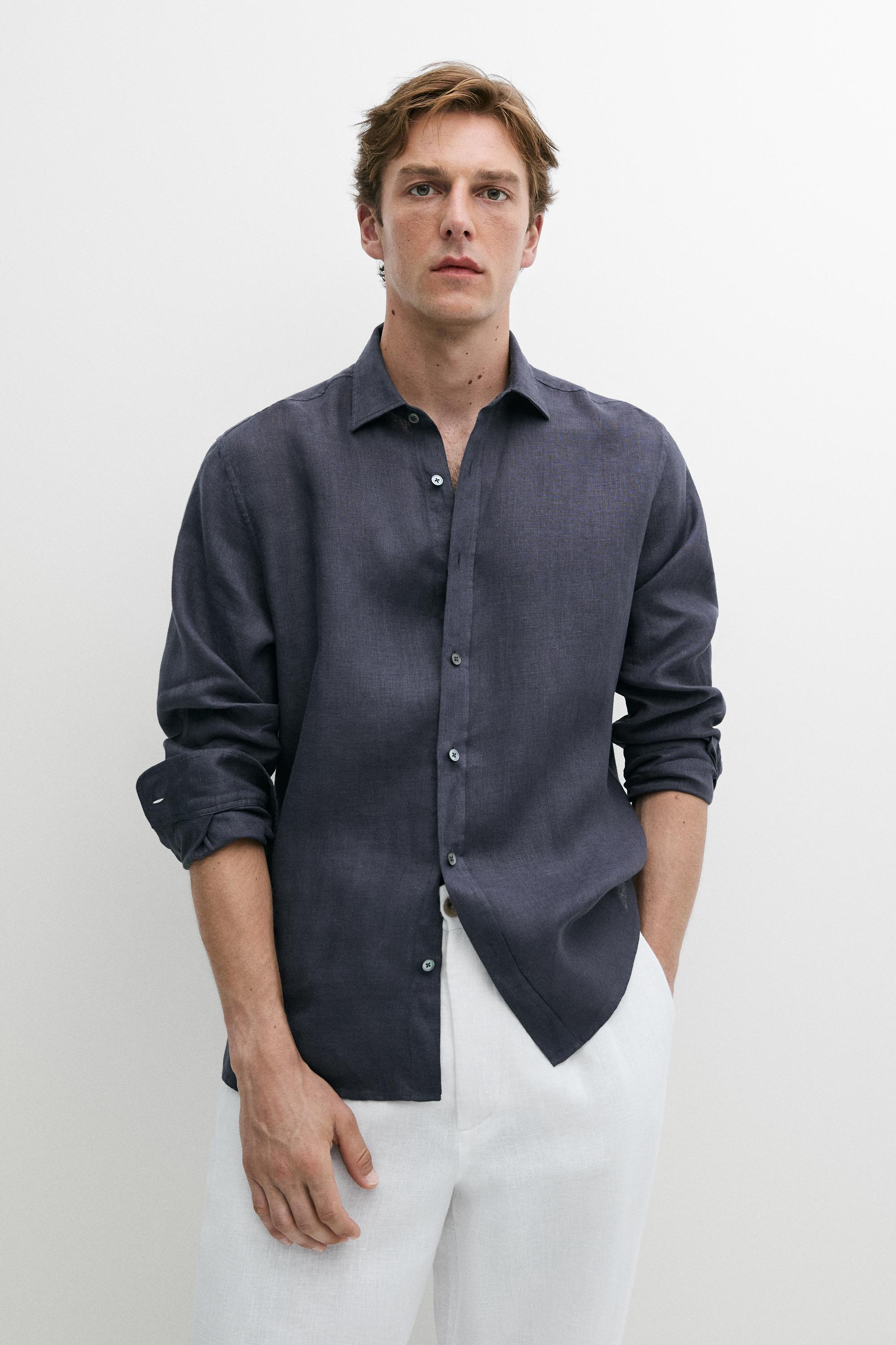 100% linen regular fit shirt