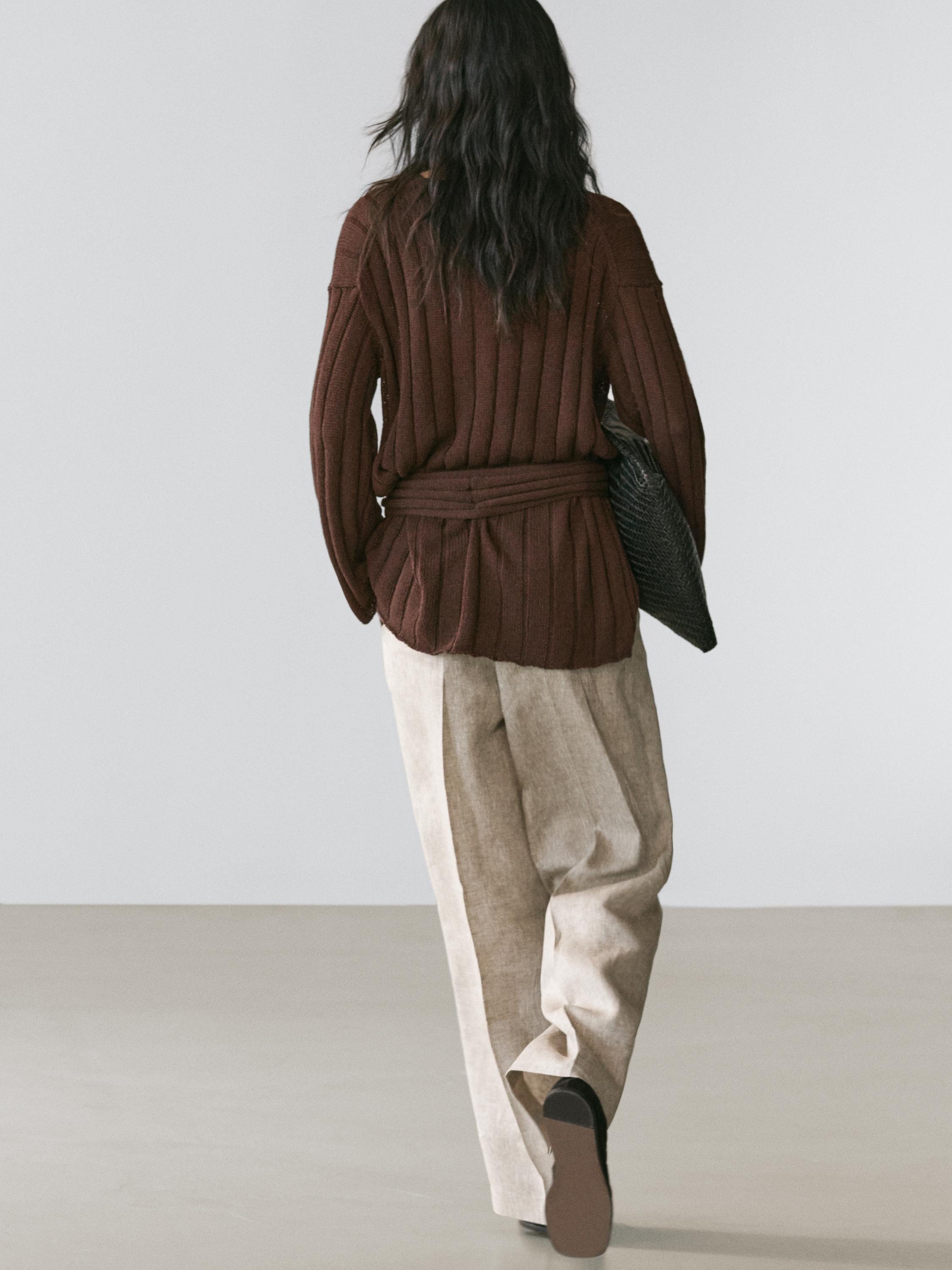 Linen suit trousers — BEIGE