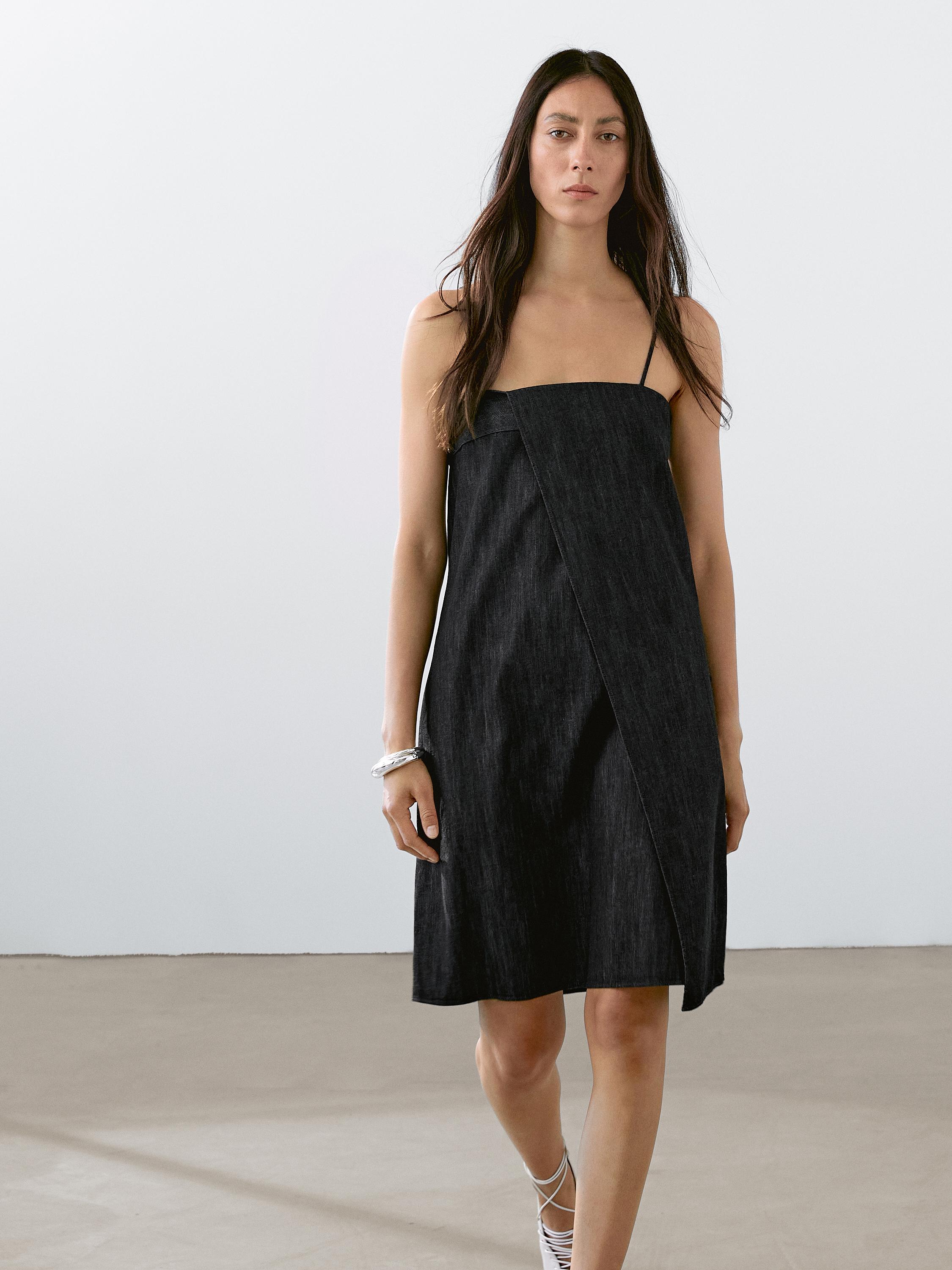 Vestido corto denim tirantes