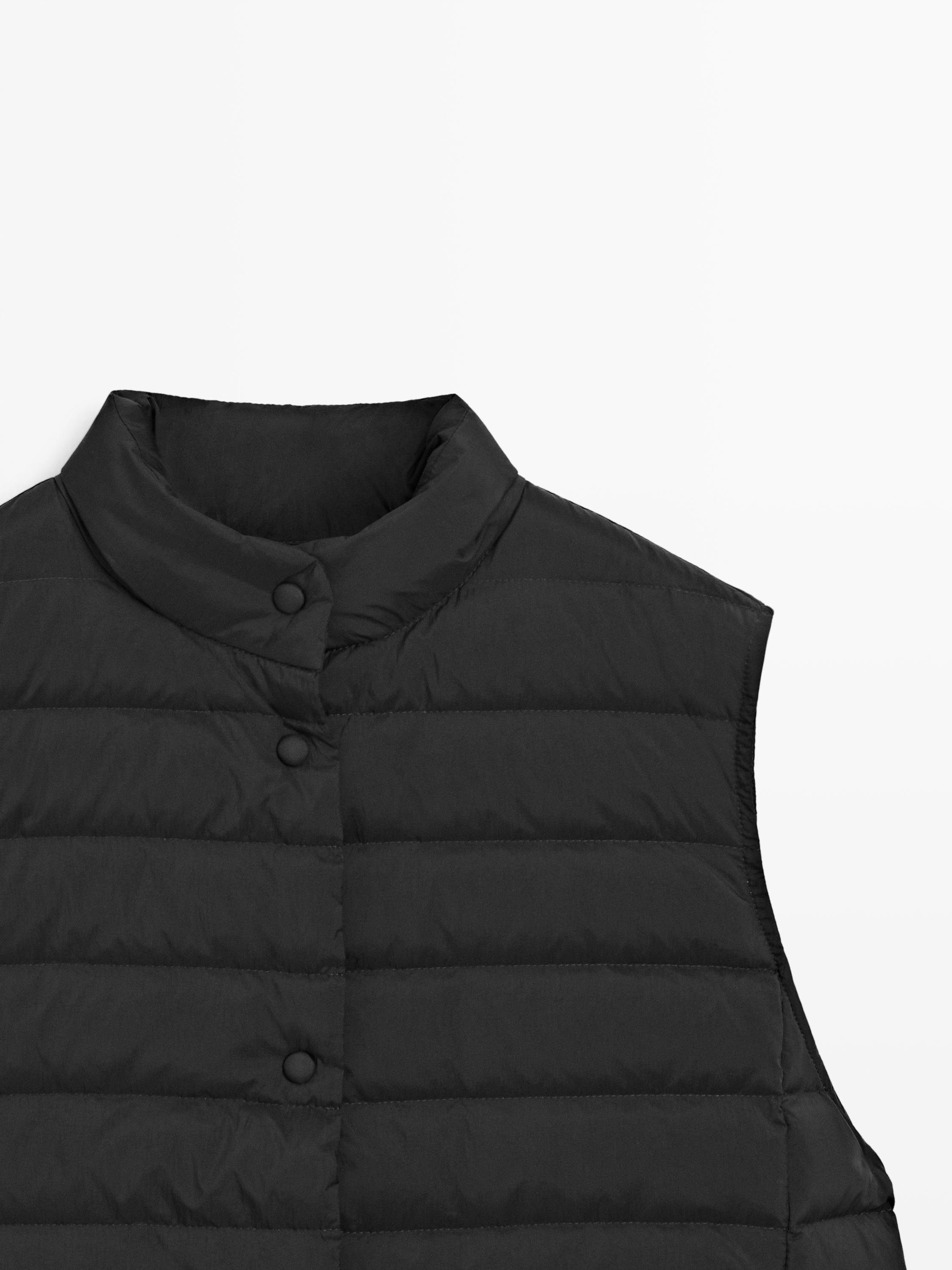 Quilted puffer gilet — BLACK