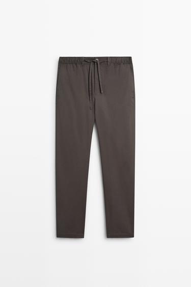 Cotton blend jogger fit pants — GREY 2