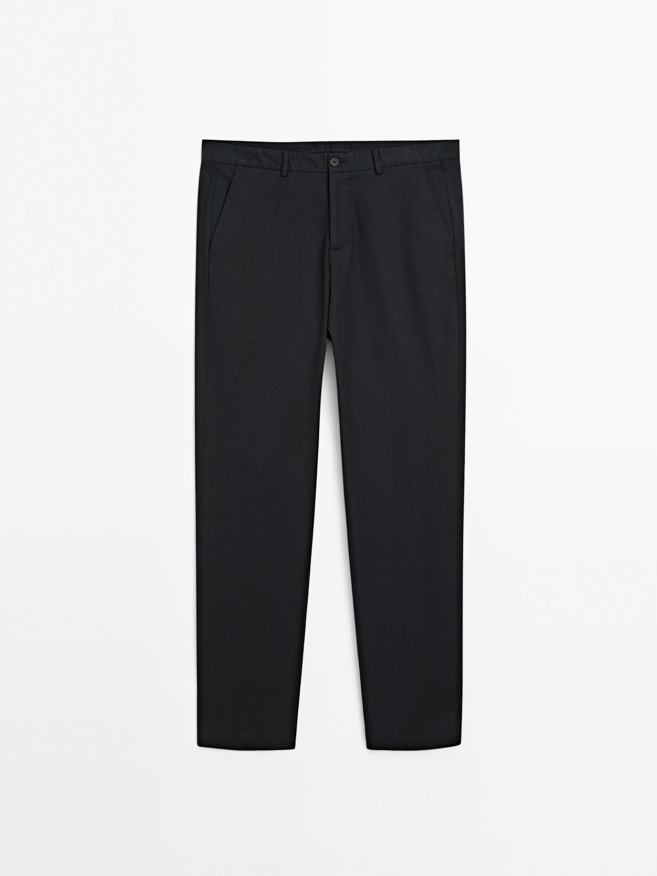 Slim fit textured trousers · Navy Blue, Sand · Dressy