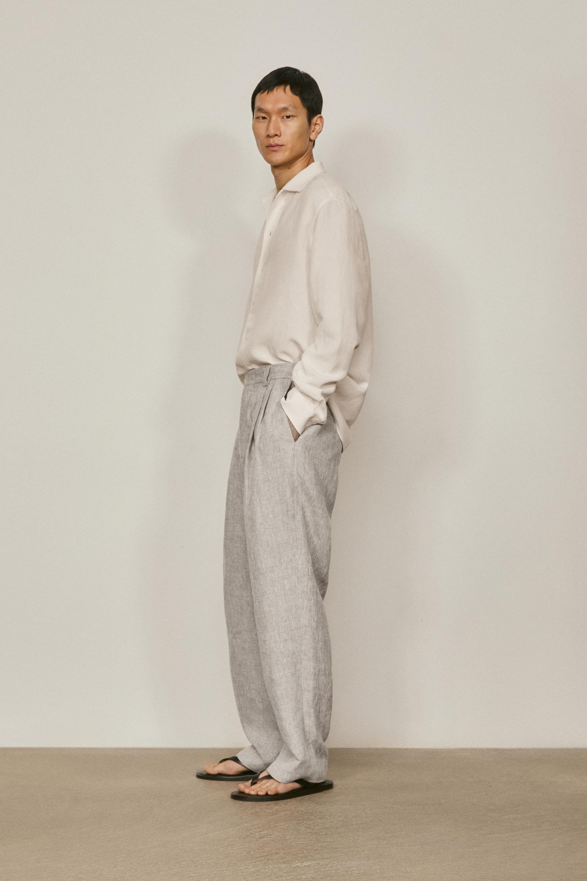 Total look linen trousers - LIMITED EDITION — PEARL GREY