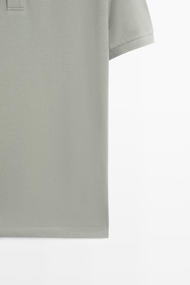Micro-textured cotton piqué polo shirt — Sea green 7