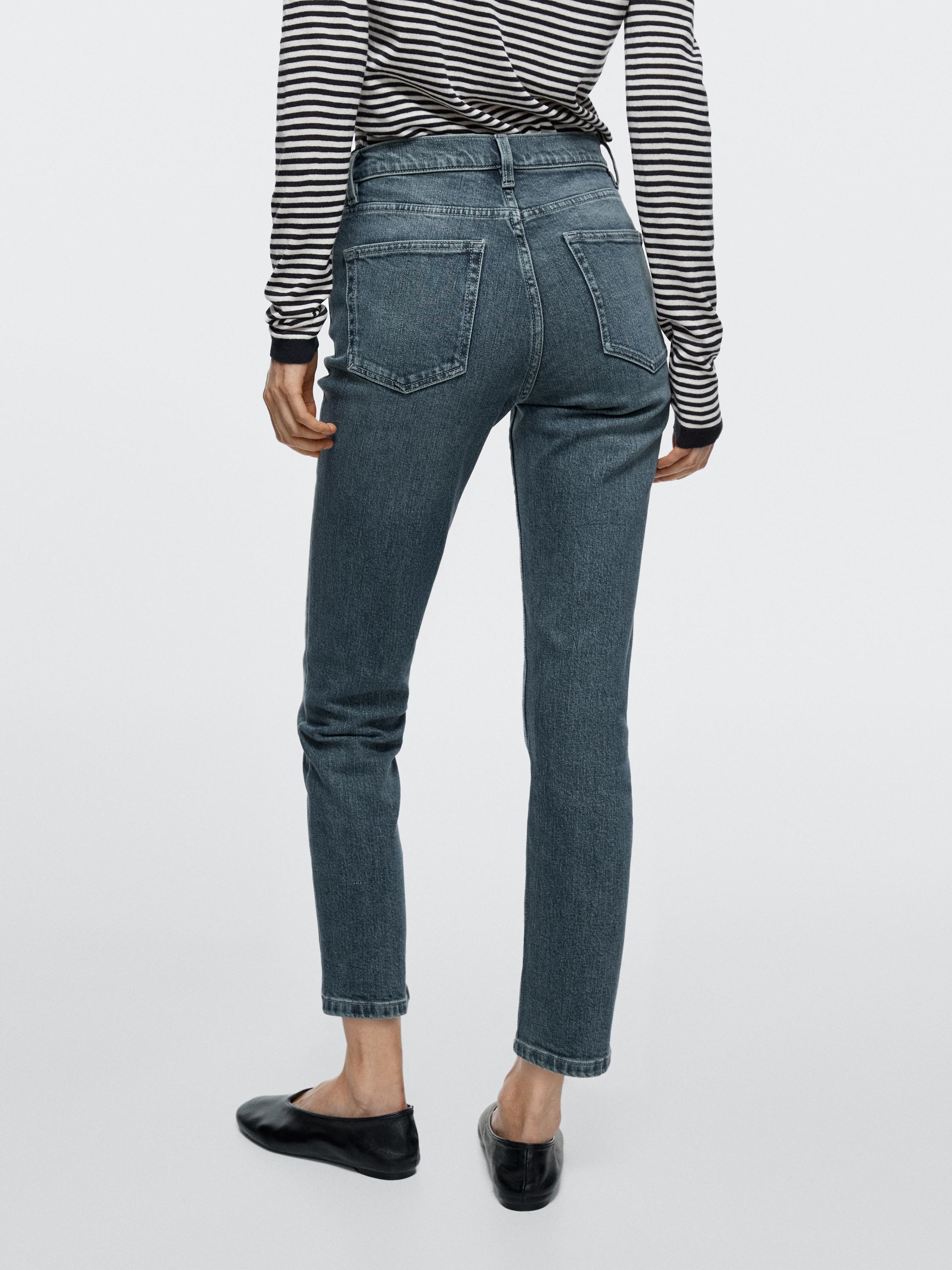 Mid-rise cropped slim fit jeans — Dark blue