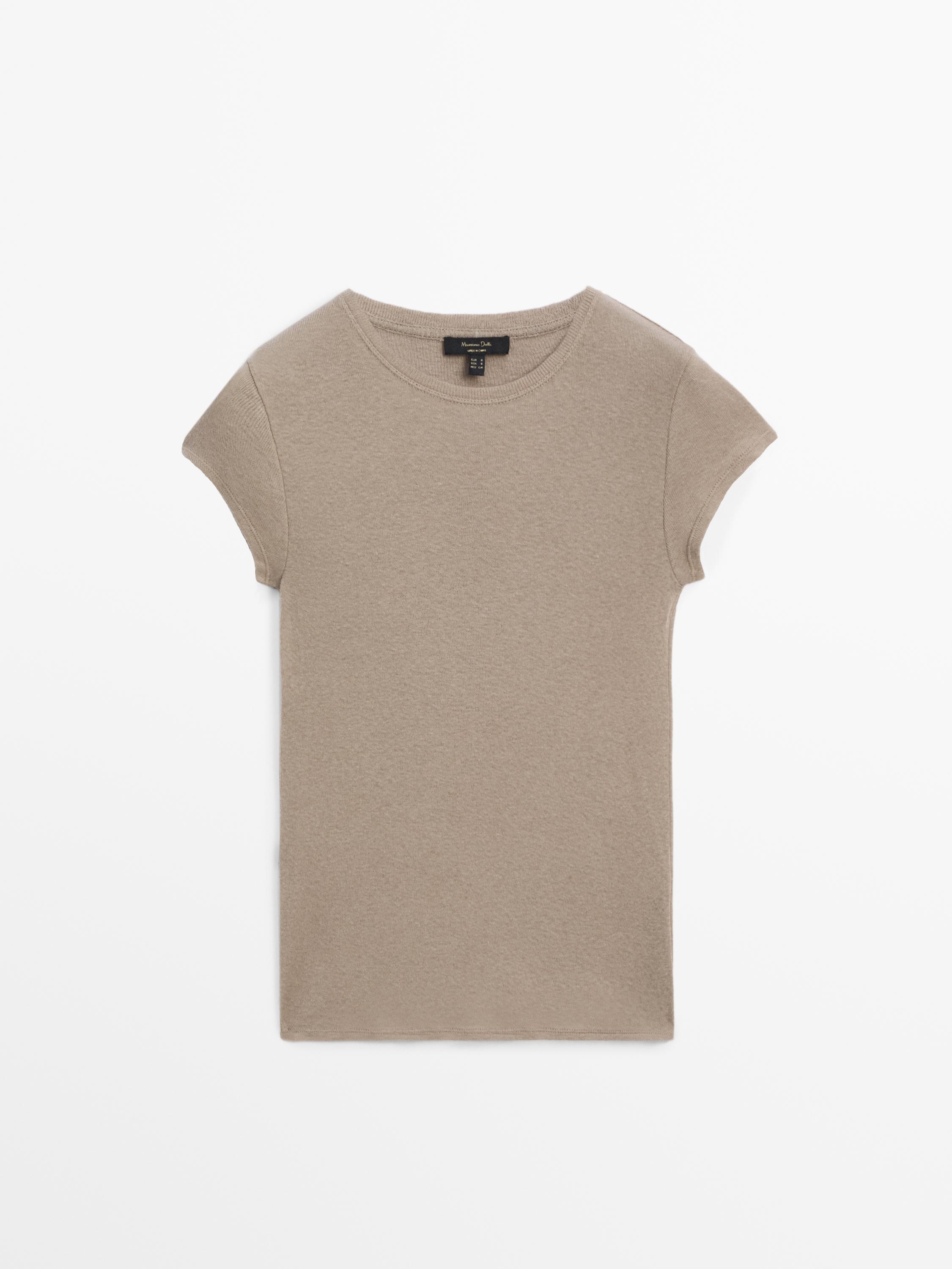 Short sleeve cotton blend T-shirt