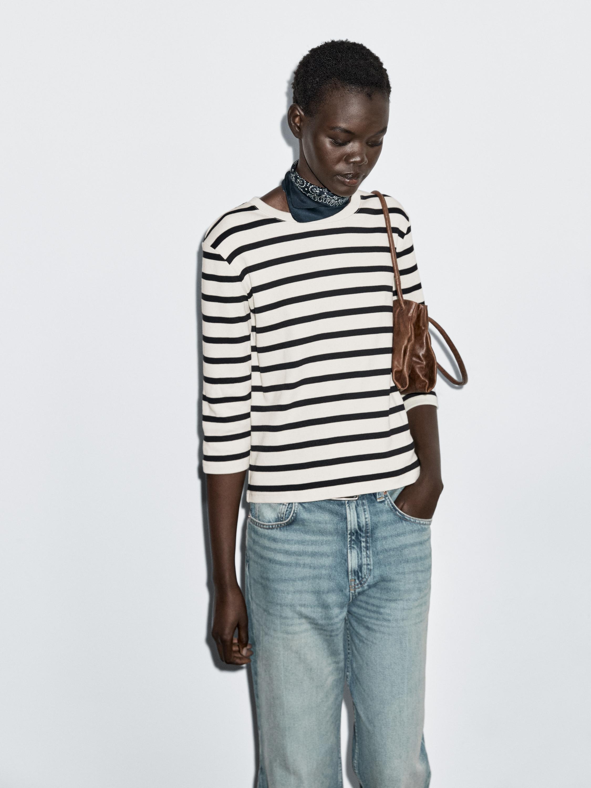 Striped 100% cotton T-shirt