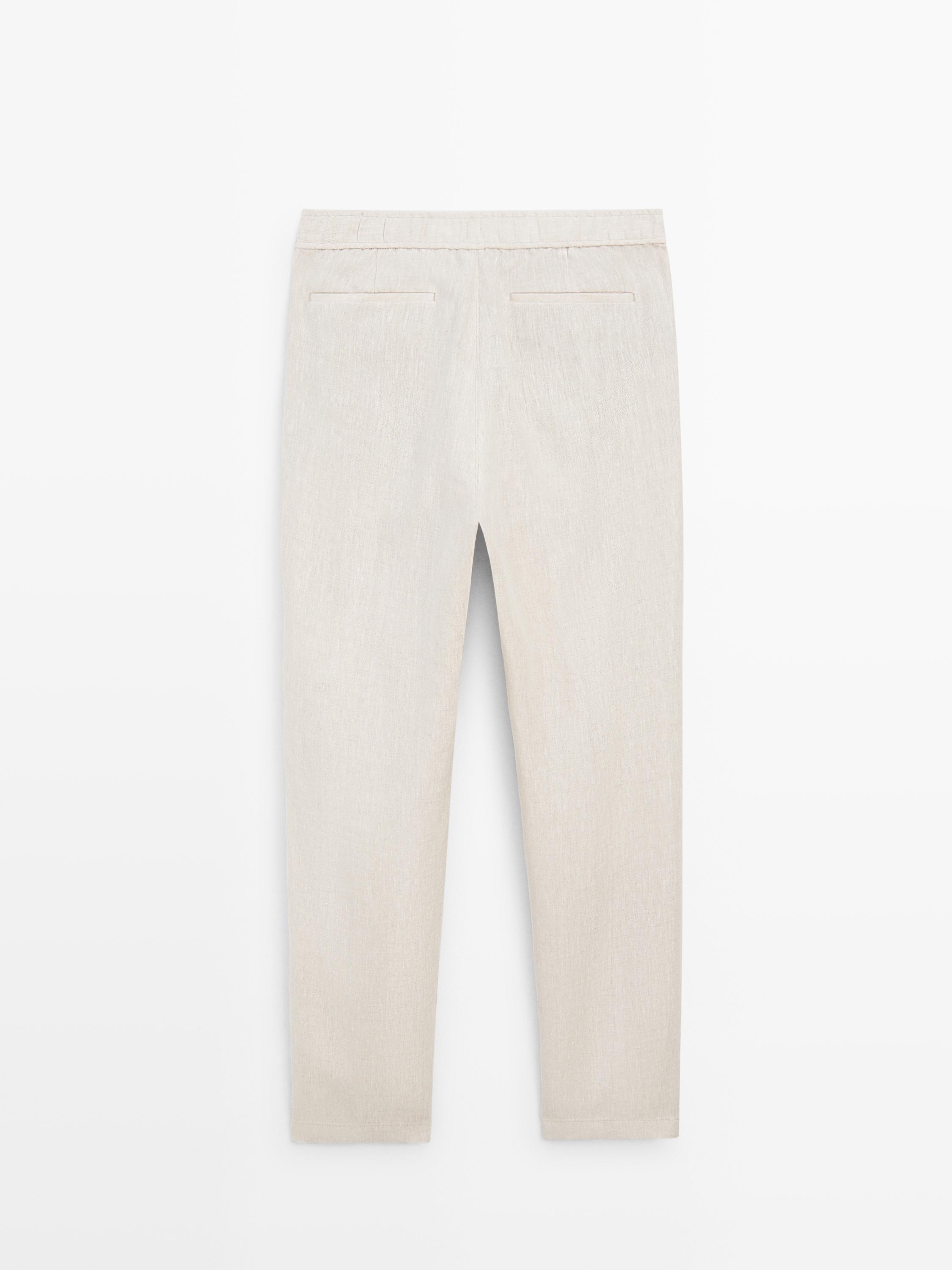 Jogger fit bukser i hør