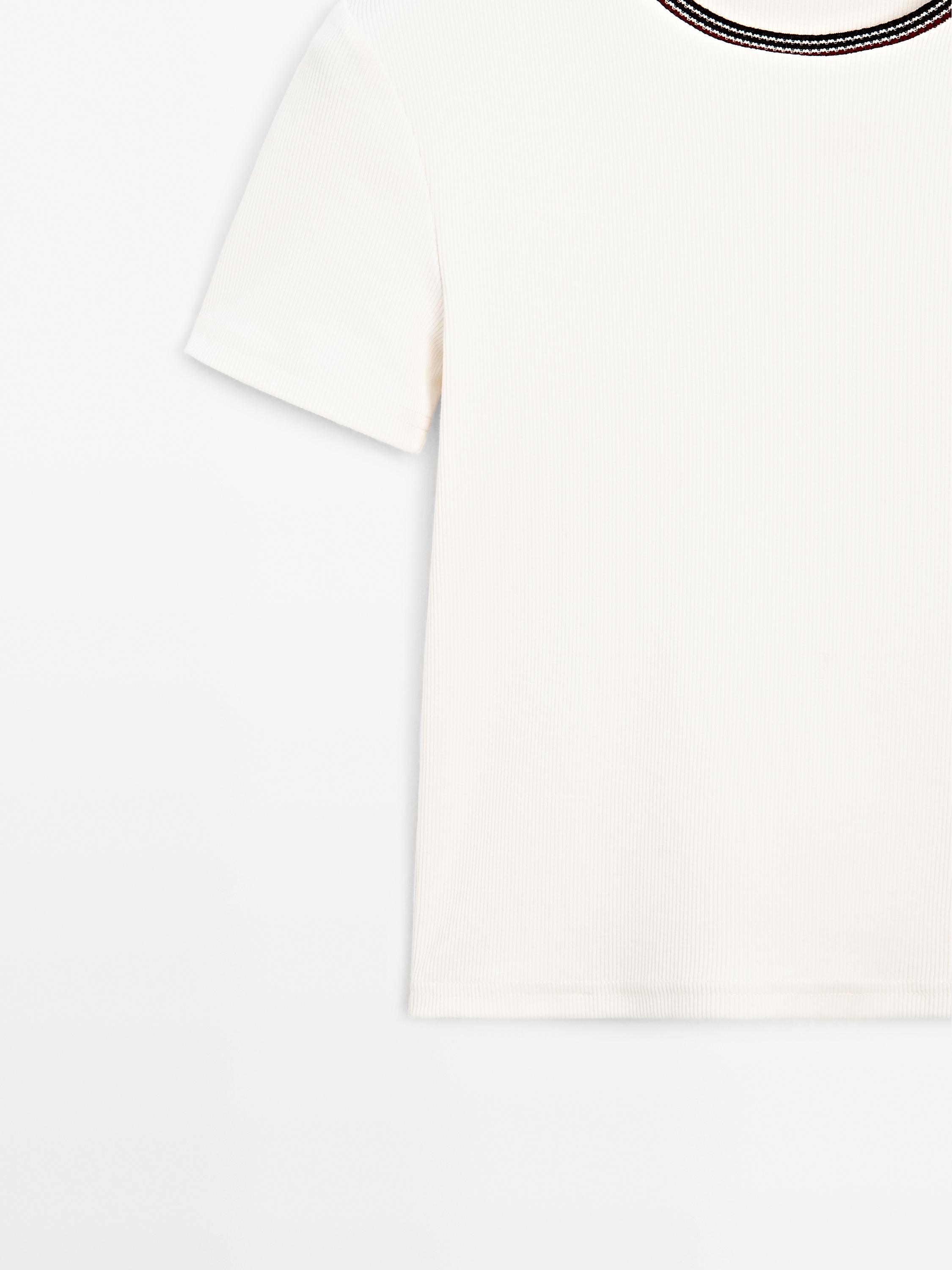 Ribbed short sleeve T-shirt