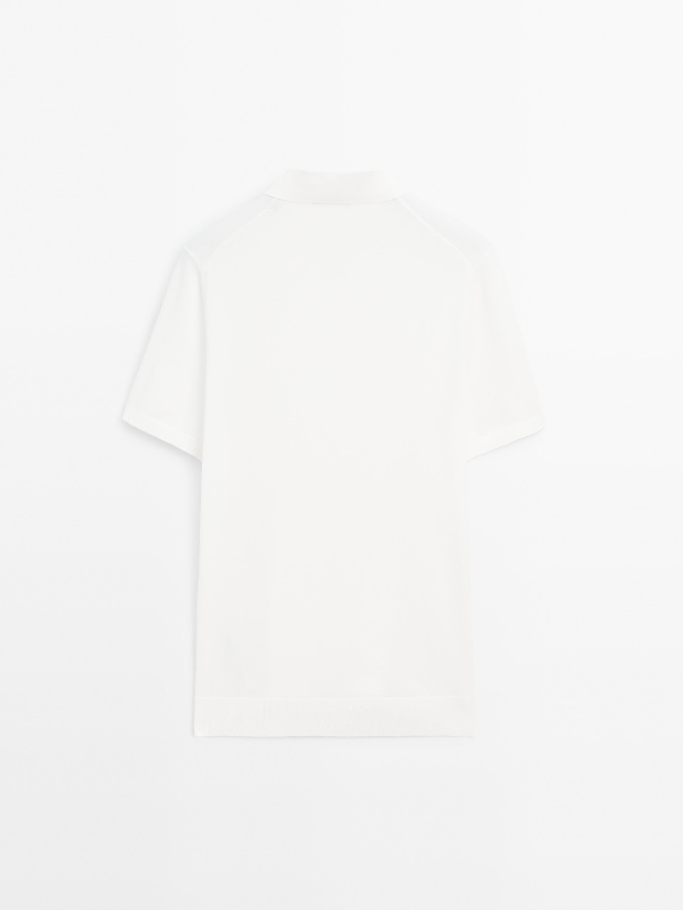 Short sleeve cotton knit polo shirt