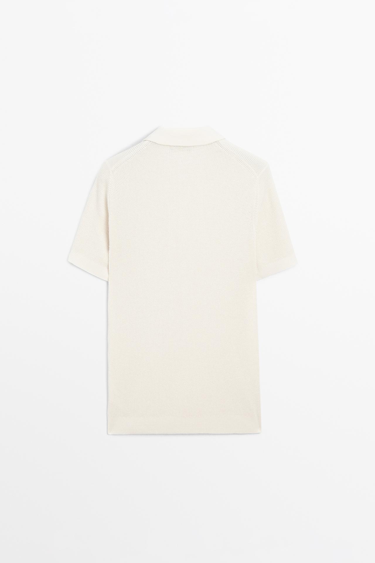 100% cotton short sleeve polo shirt — CREAM