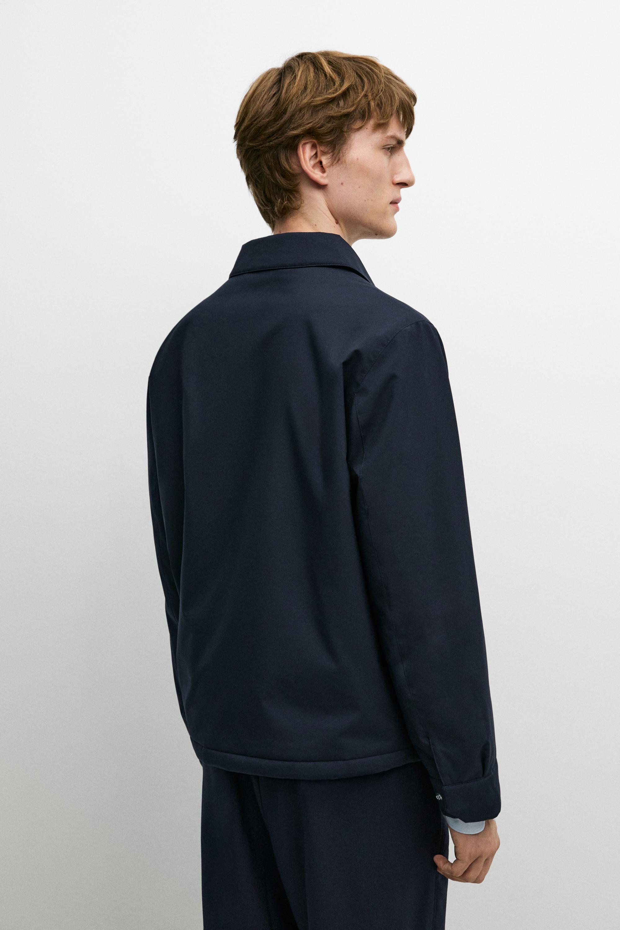 Lightweight jacket with collar detail — NAVY BLUE